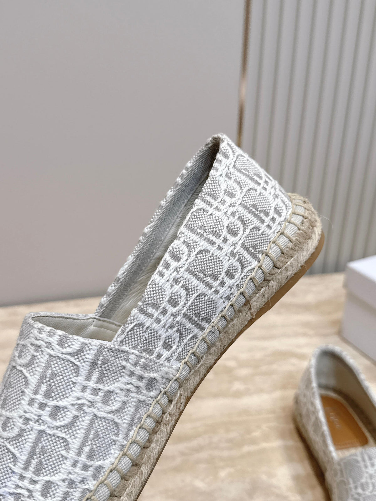 Dior 26s Siroco Espadrille Grey White Dior Oblique Canvas