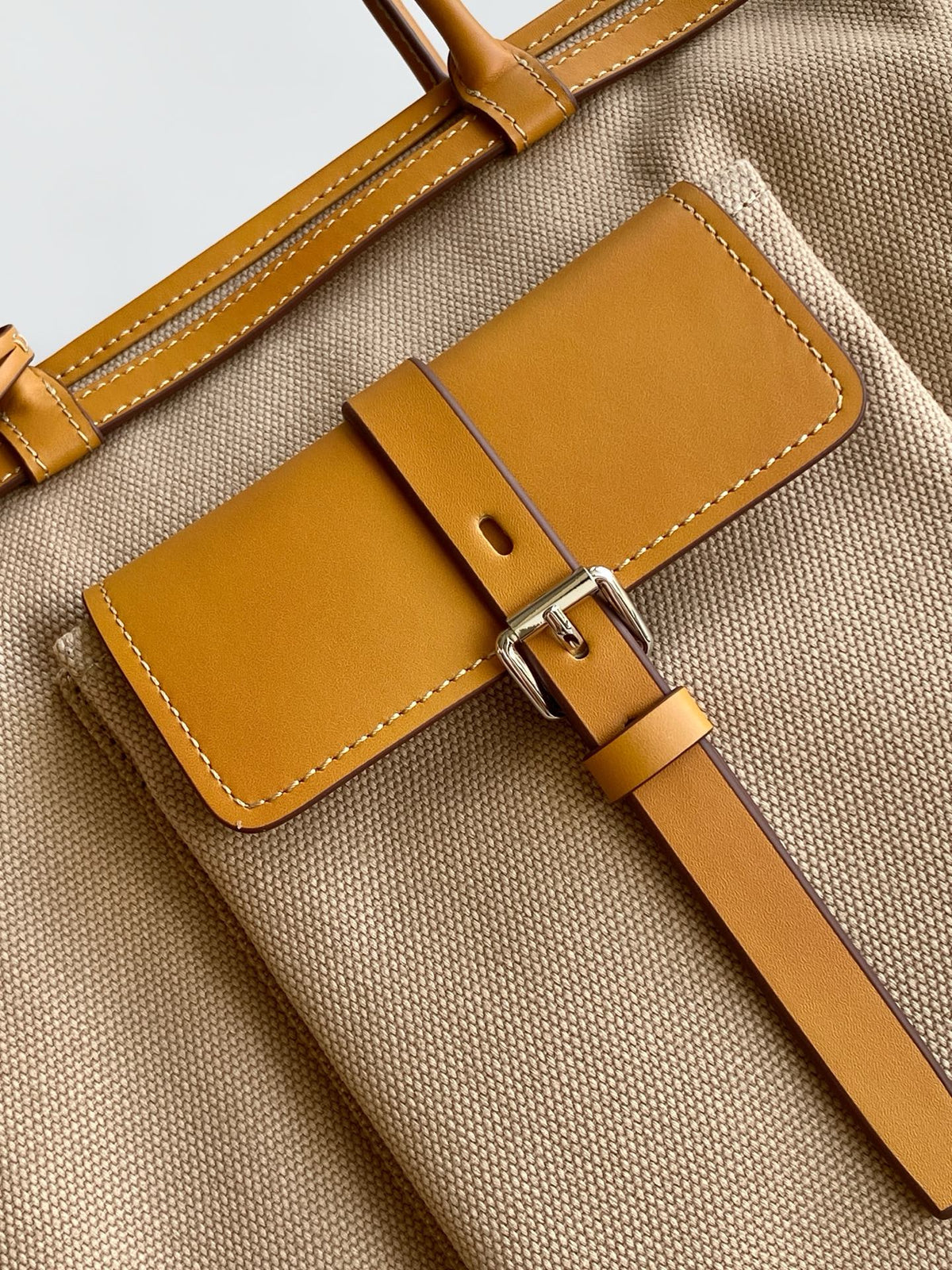 Prada 2026 Bonnie Tote Bag Brown Canvas Leather
