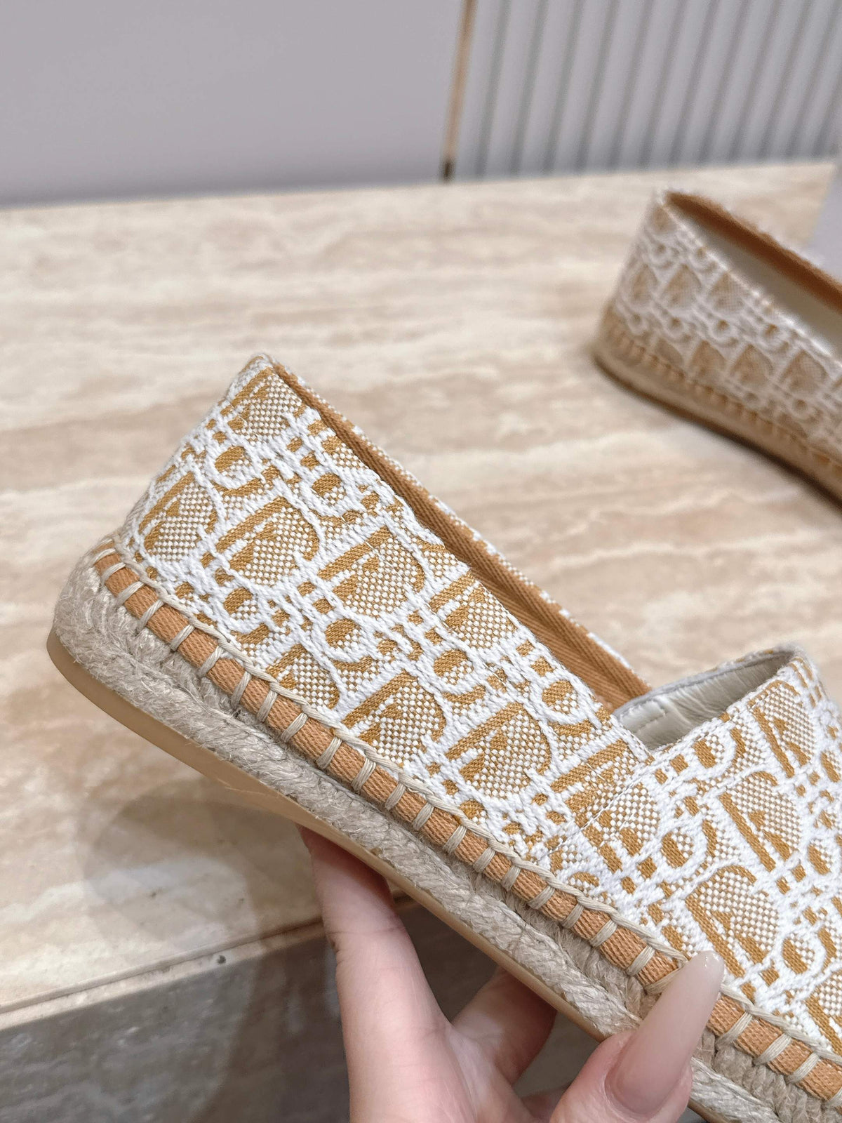 Dior 26s Siroco Espadrille Beige White Dior Oblique Canvas