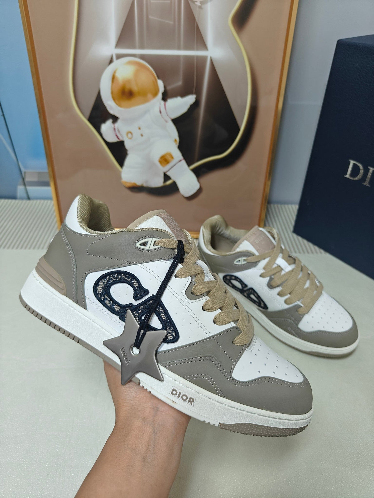 CD 26s Low Top Sneaker White Light Olive Brown Calfskin 528149