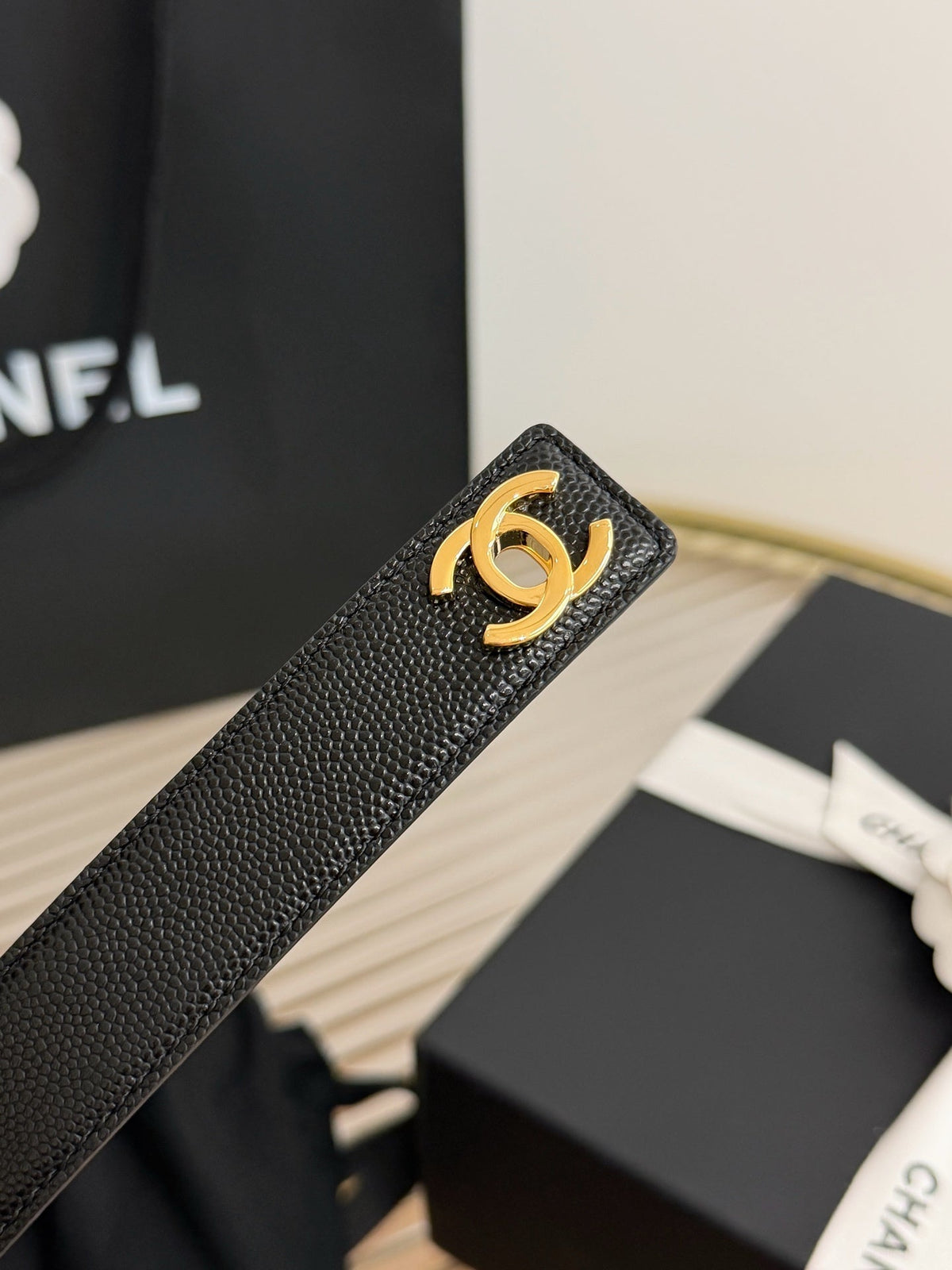 Chanel 2026 Gold-Hardware Belt 25mm Suede Leather 219834
