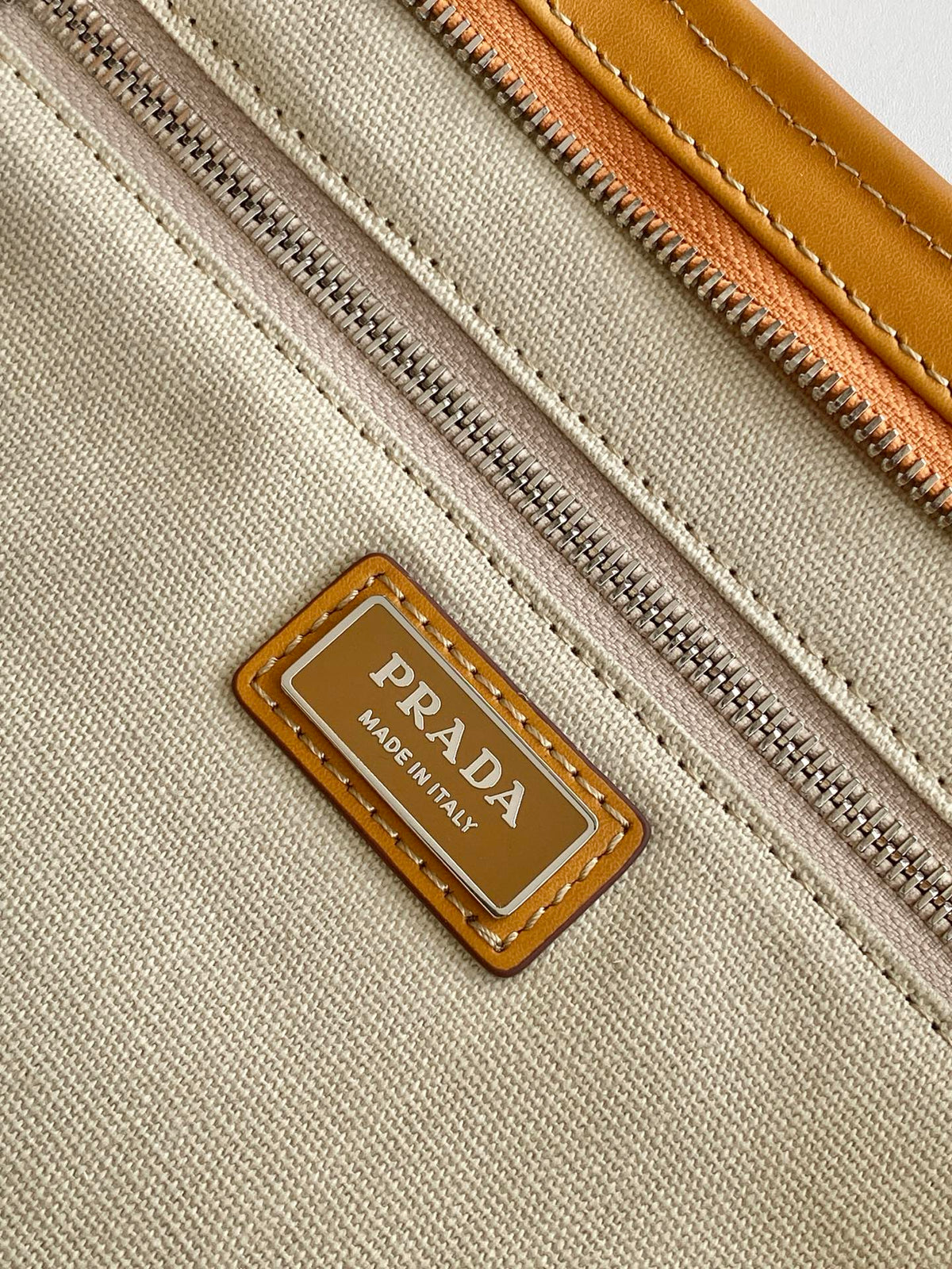 Prada 2026 Bonnie Tote Bag Brown Canvas Leather