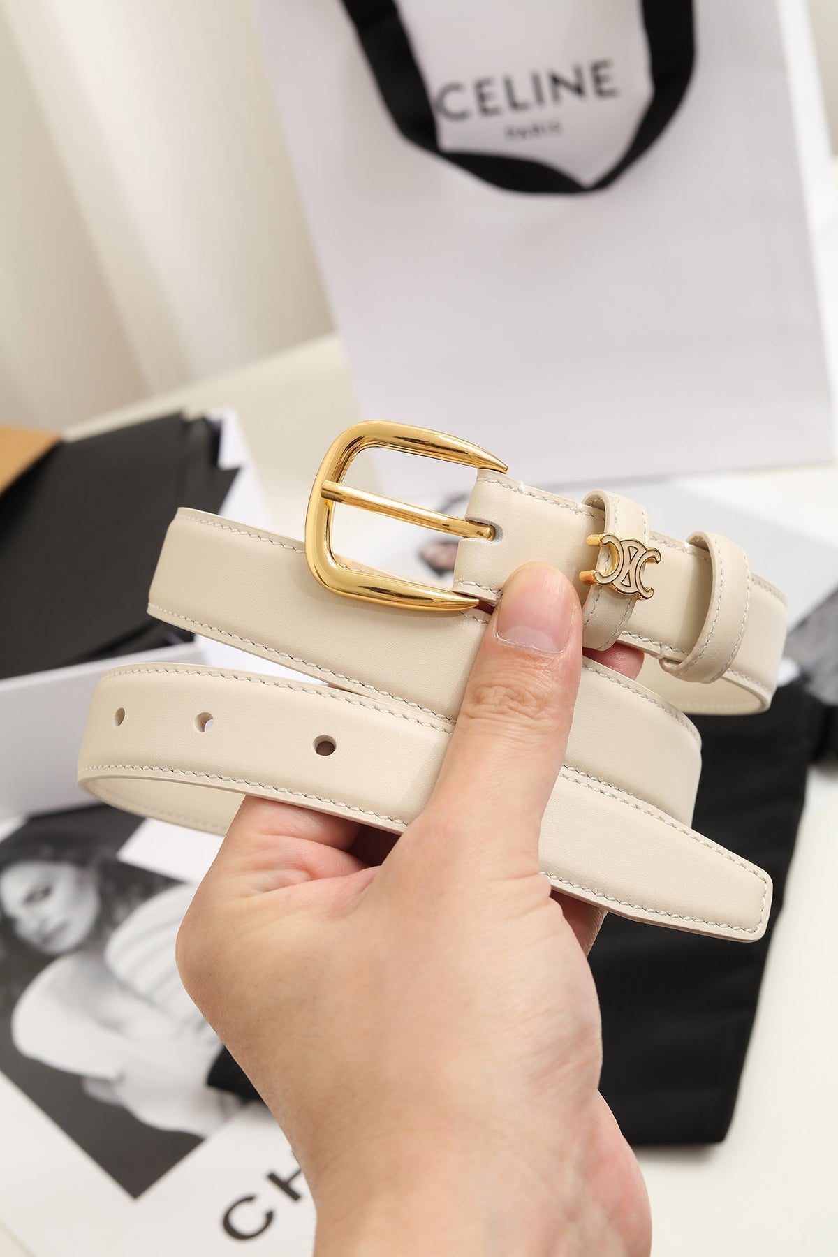 CE 26FW Vivienne Belt 25mm Leather 219233