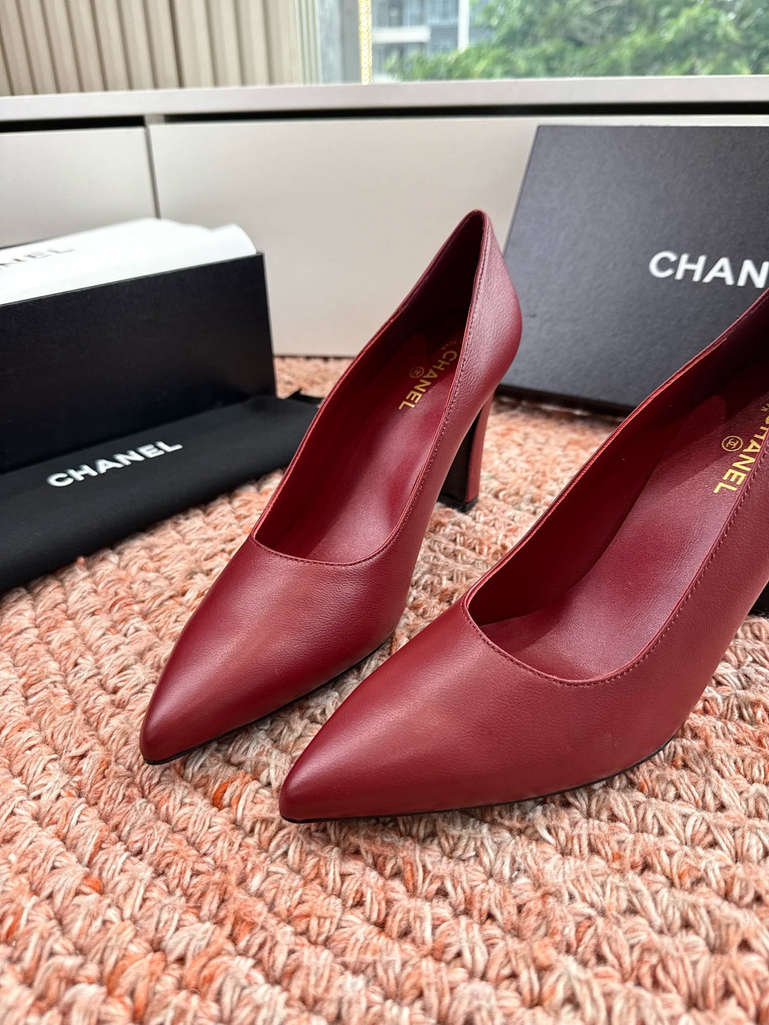 Chanel 26s High Heels Red Smooth Lambskin