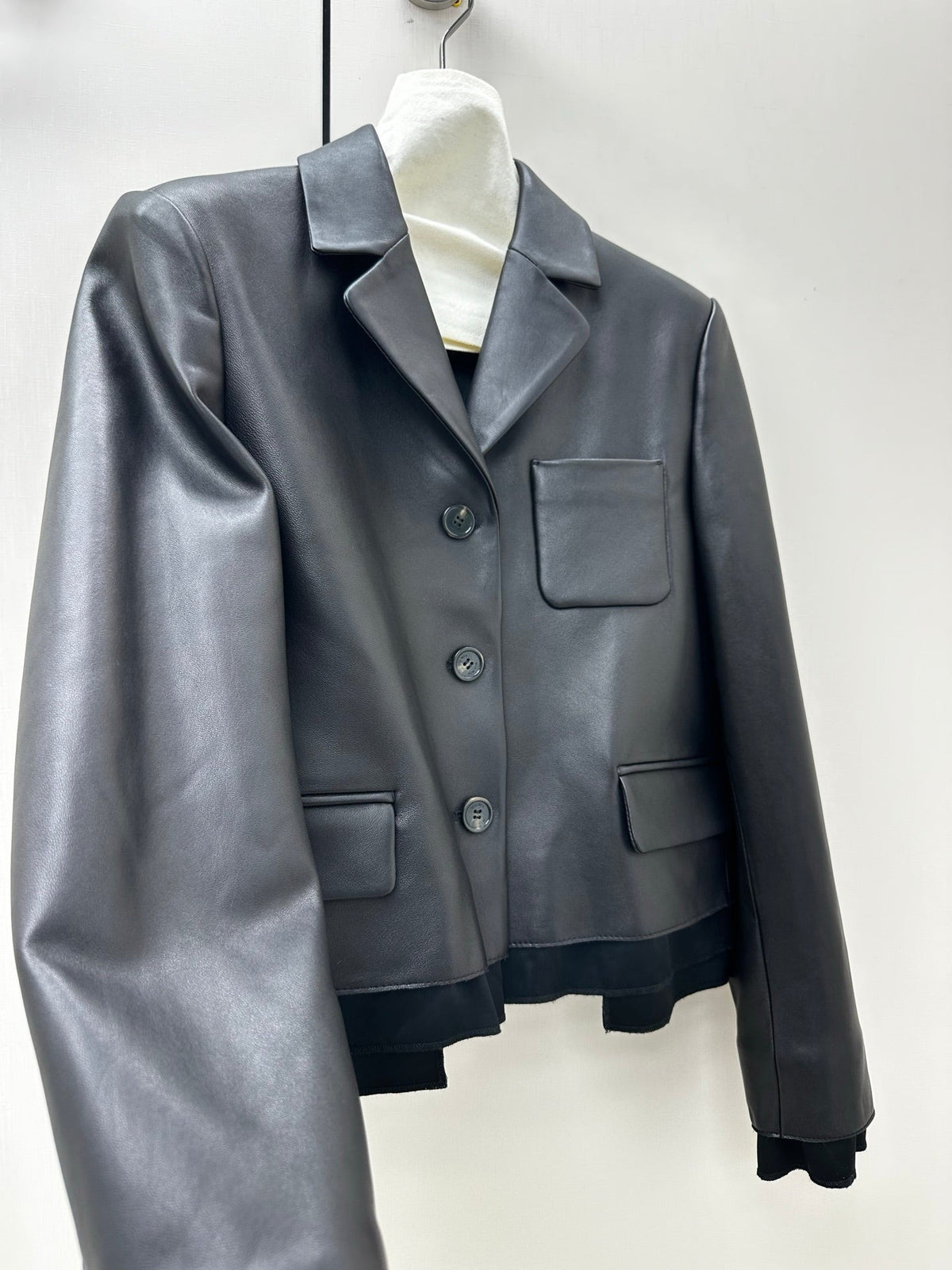 Miumiu 2026 Short Blazer Black Leather 418940
