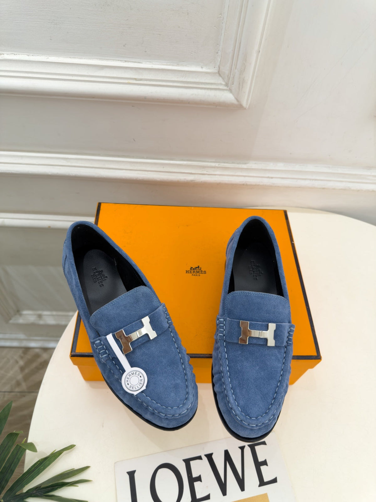 HM 26ss Nova Loafers Paris Buckle Suede Goatskin 165020