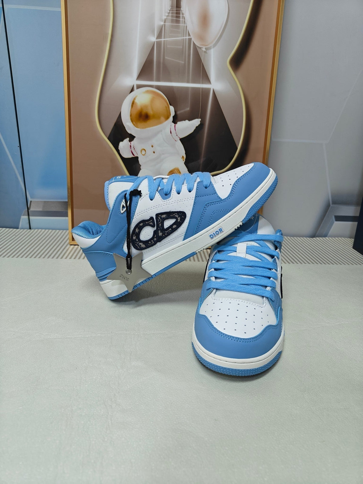 CD 26s Low Top Sneaker White Blue Calfskin 618492