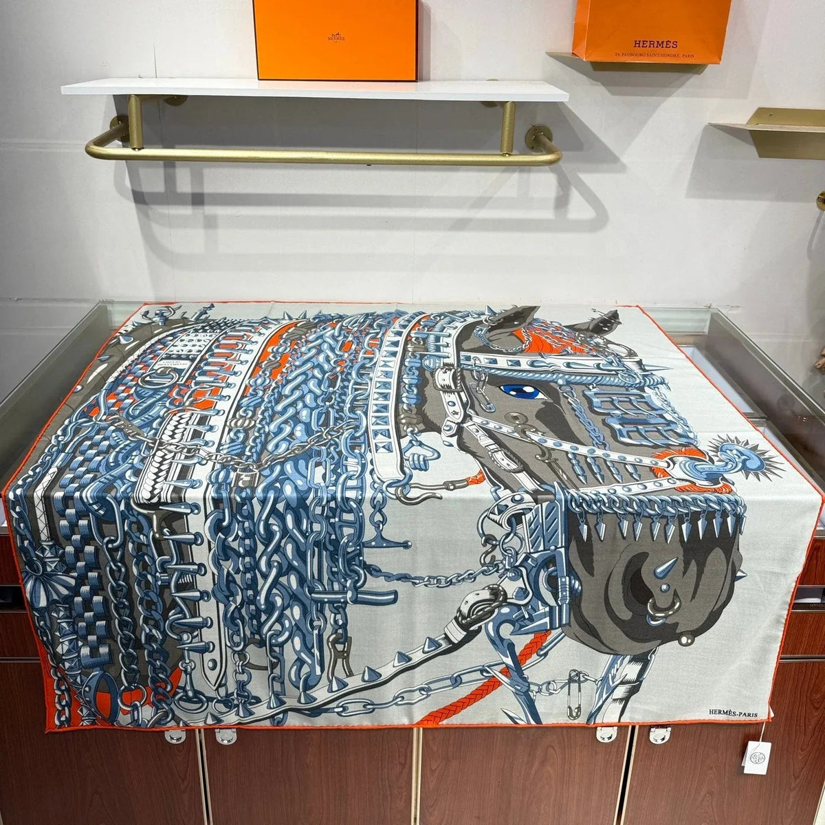 Hermes 2026 Cheval Heavy Metal Scarf 140cm Cashmere Silk
