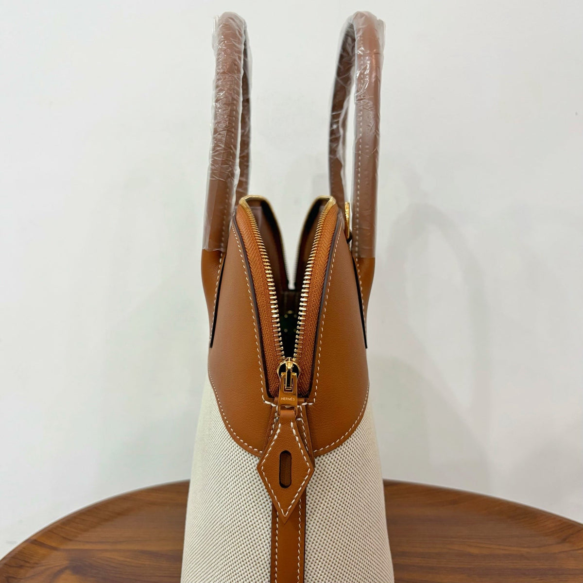 High-end Hermes 2026 Bolide Bowling Bag 31cm Canvas/Swift Leather