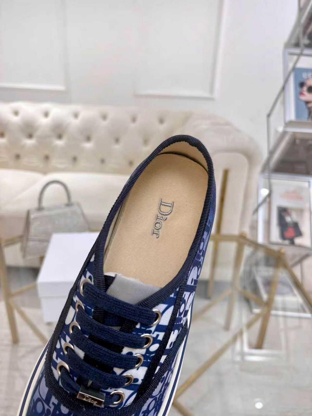 CD 26s Low Top Sneakers Blue Dior Oblique Canvas 529381