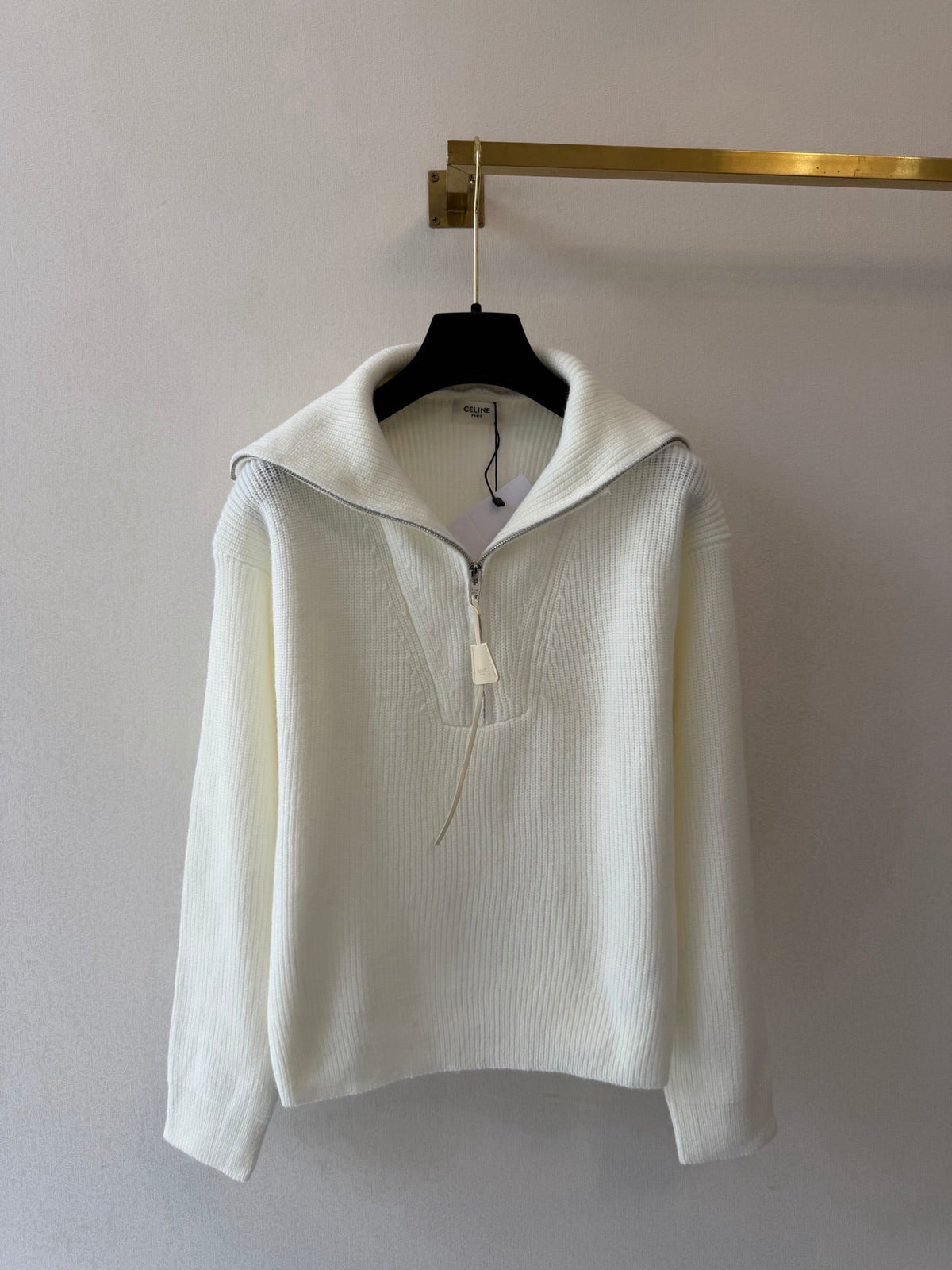 CE Trucker Ribbed Half-Zip Sweater Knit Wool