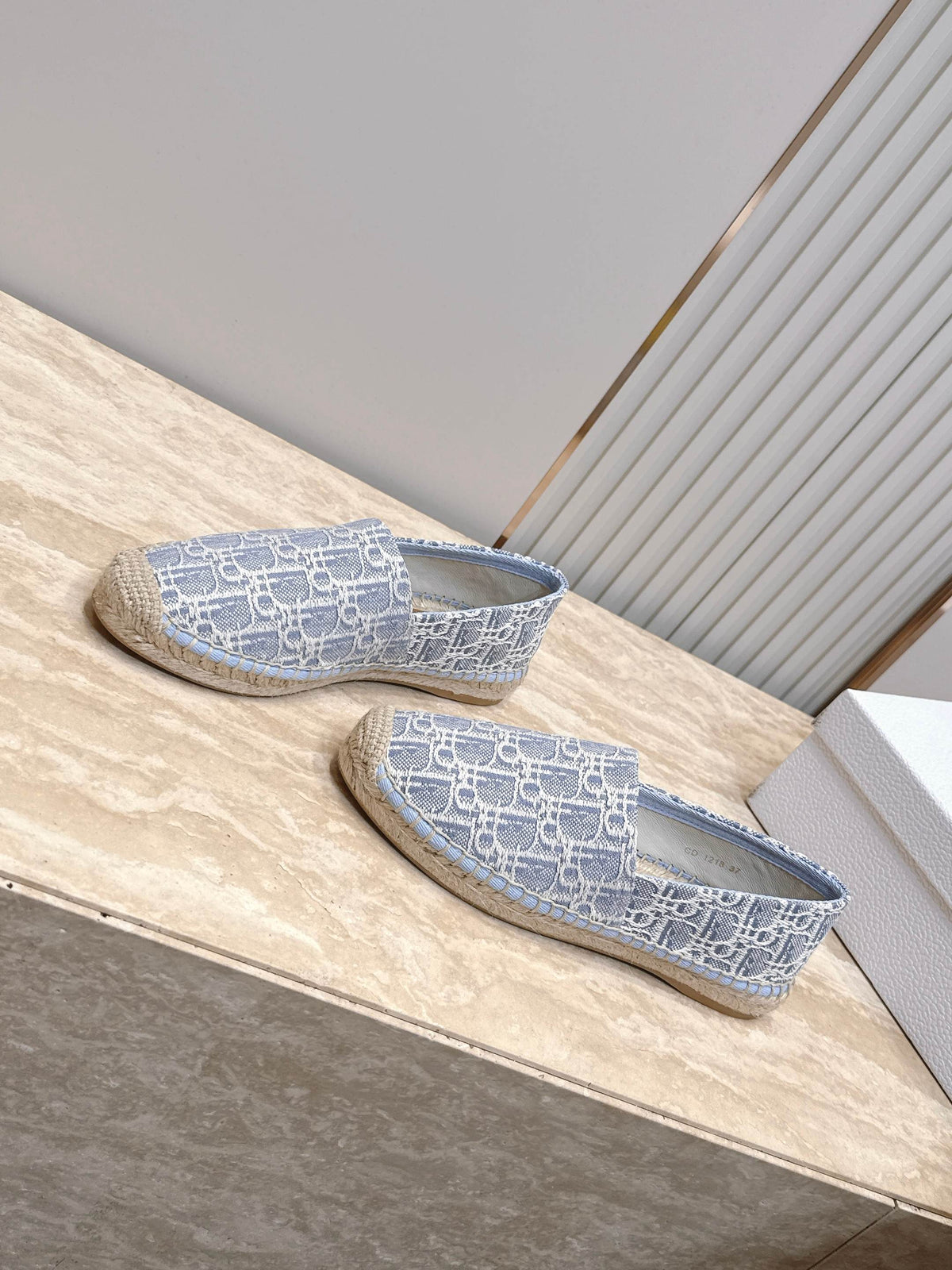 Dior 26s Siroco Espadrille Blue White Dior Oblique Canvas