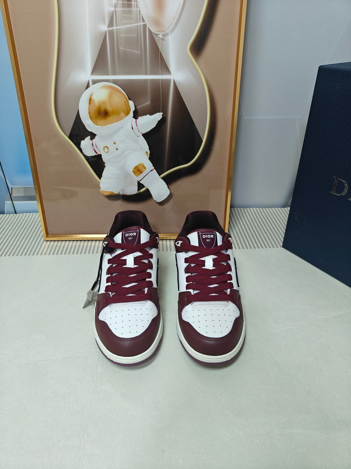 CD 26s Low Top Sneaker White Burgundy Red Calfskin 529184