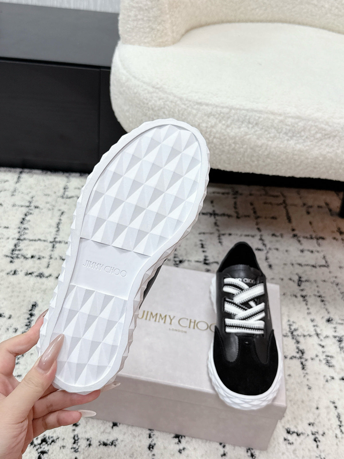 Jimmy Choo 26S Sneakers Black Calfskin And Suede 604183