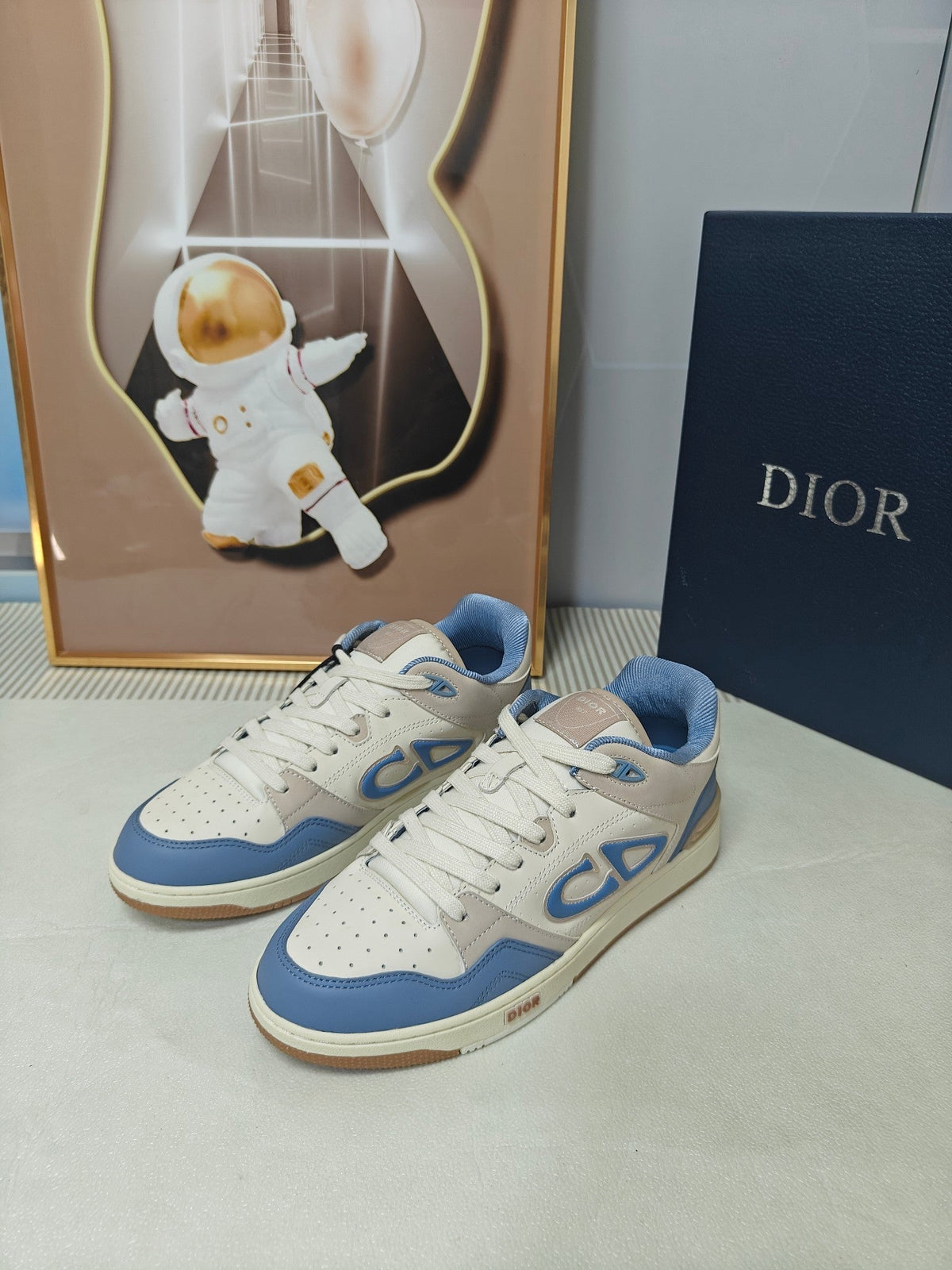 CD 26s Low Top Sneaker White Light Blue Calfskin 391852