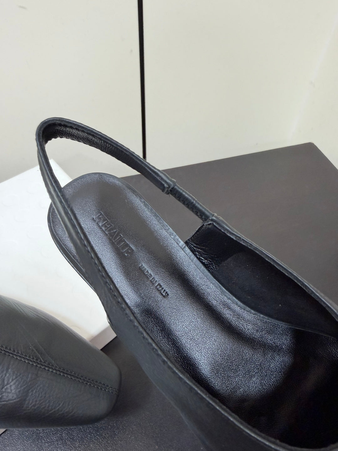 Khaite 26s Celia Slingbacks 2.5cm Black Leather 909456