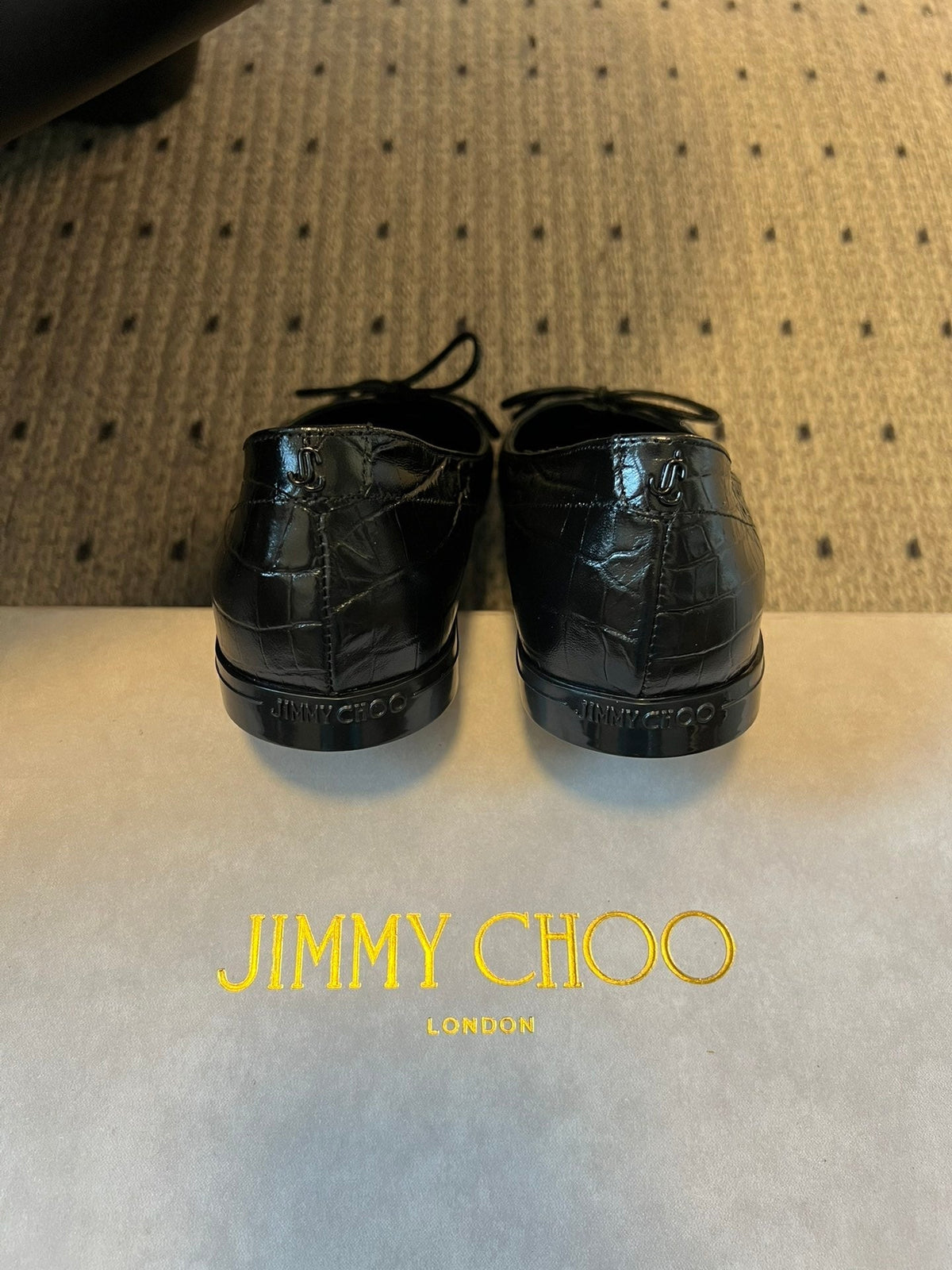 Jimmy Choo 26S Classic Ballet Flats Black Calfskin 742139