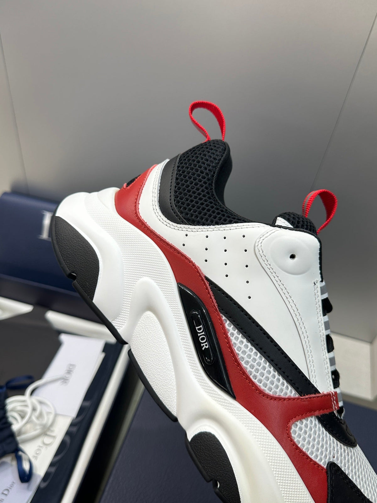 CD 26s Men B22 Sneakers White Black Red Trim 491825