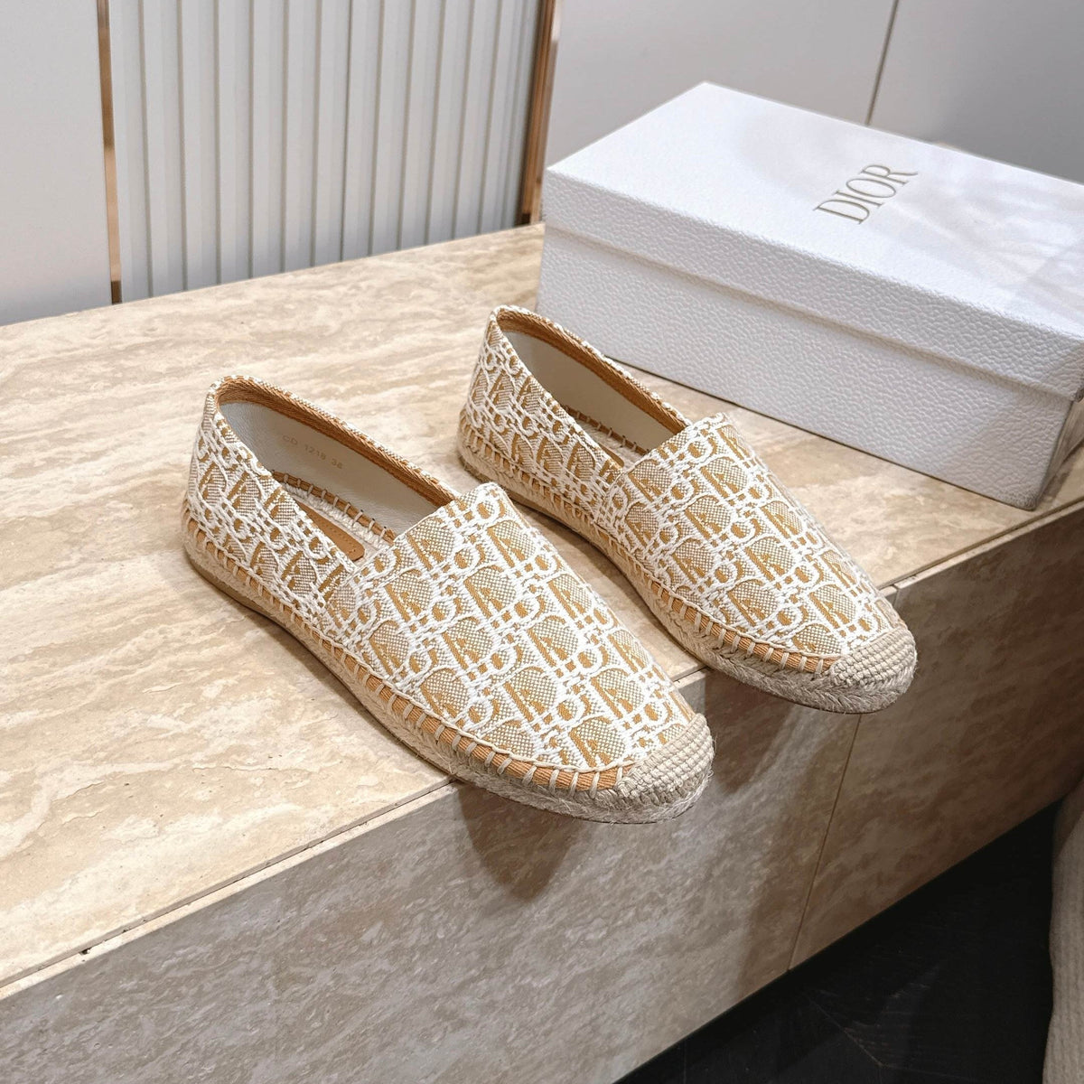 Dior 26s Siroco Espadrille Beige White Dior Oblique Canvas