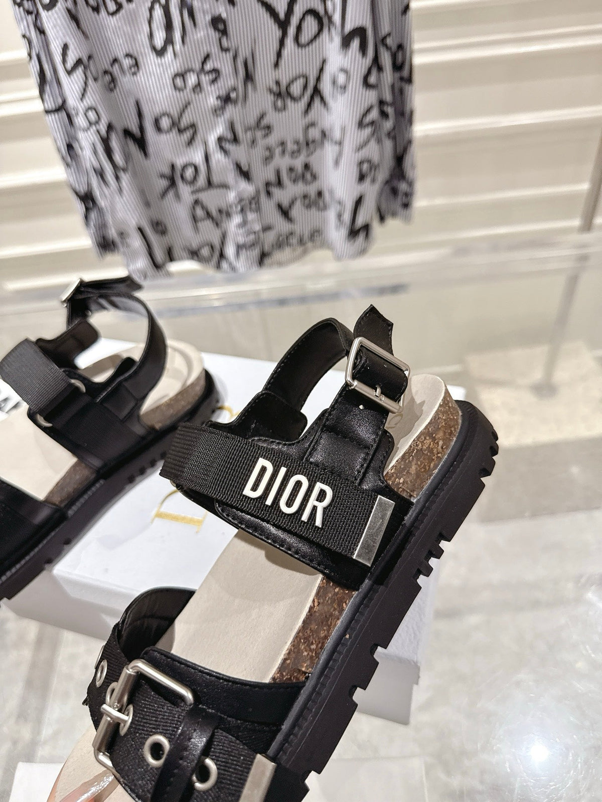 CD 26s Buckle Sandals Black Canvas 174928