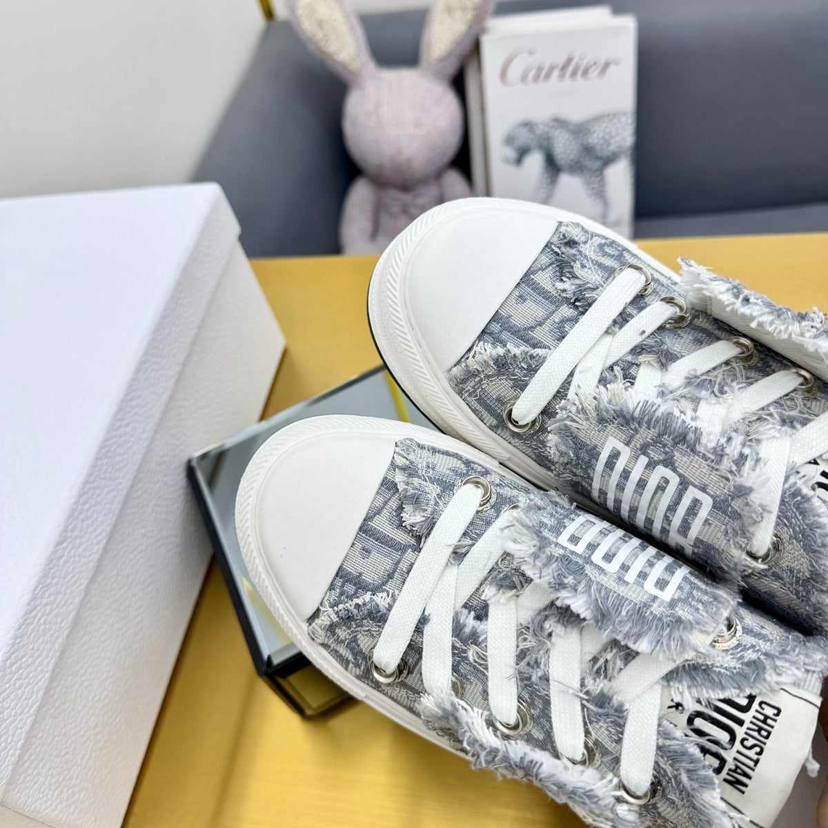 CD 26s Platform Sneaker 50mm Grey White Oblique Canvas 294185