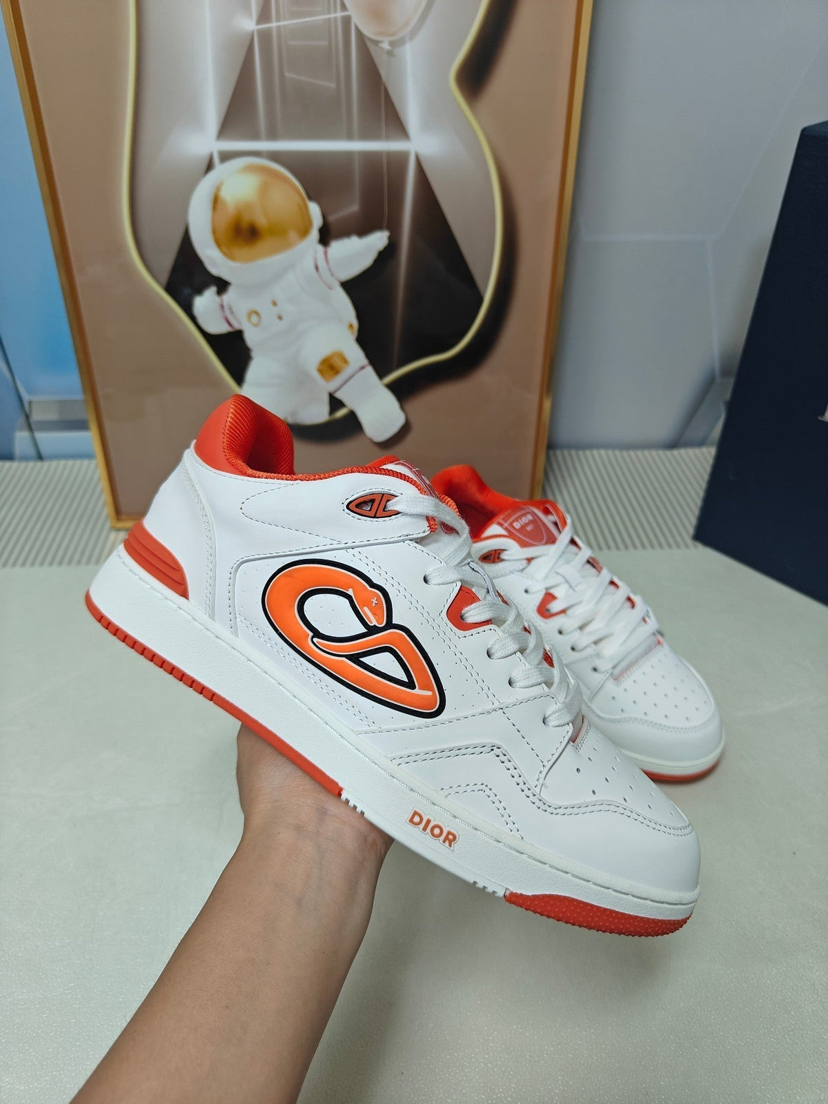 CD 26s Low Top Sneaker White Orange Calfskin 731952