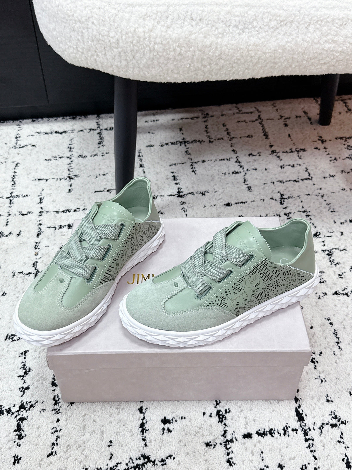 Jimmy Choo 26S Sneakers Sage Green Suede 395107