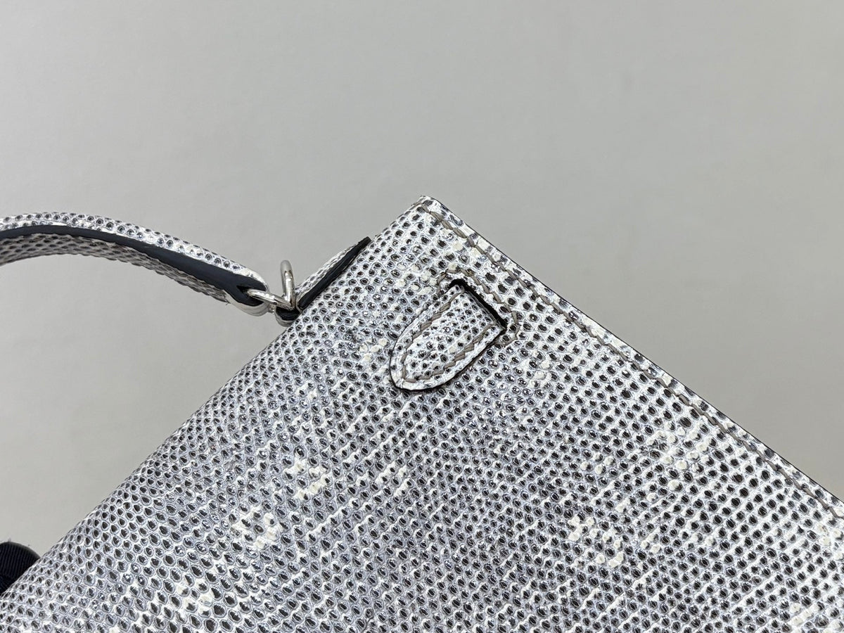 High-end Hermes 2026 Mini Kelly II 19cm Bag Lizard Skin