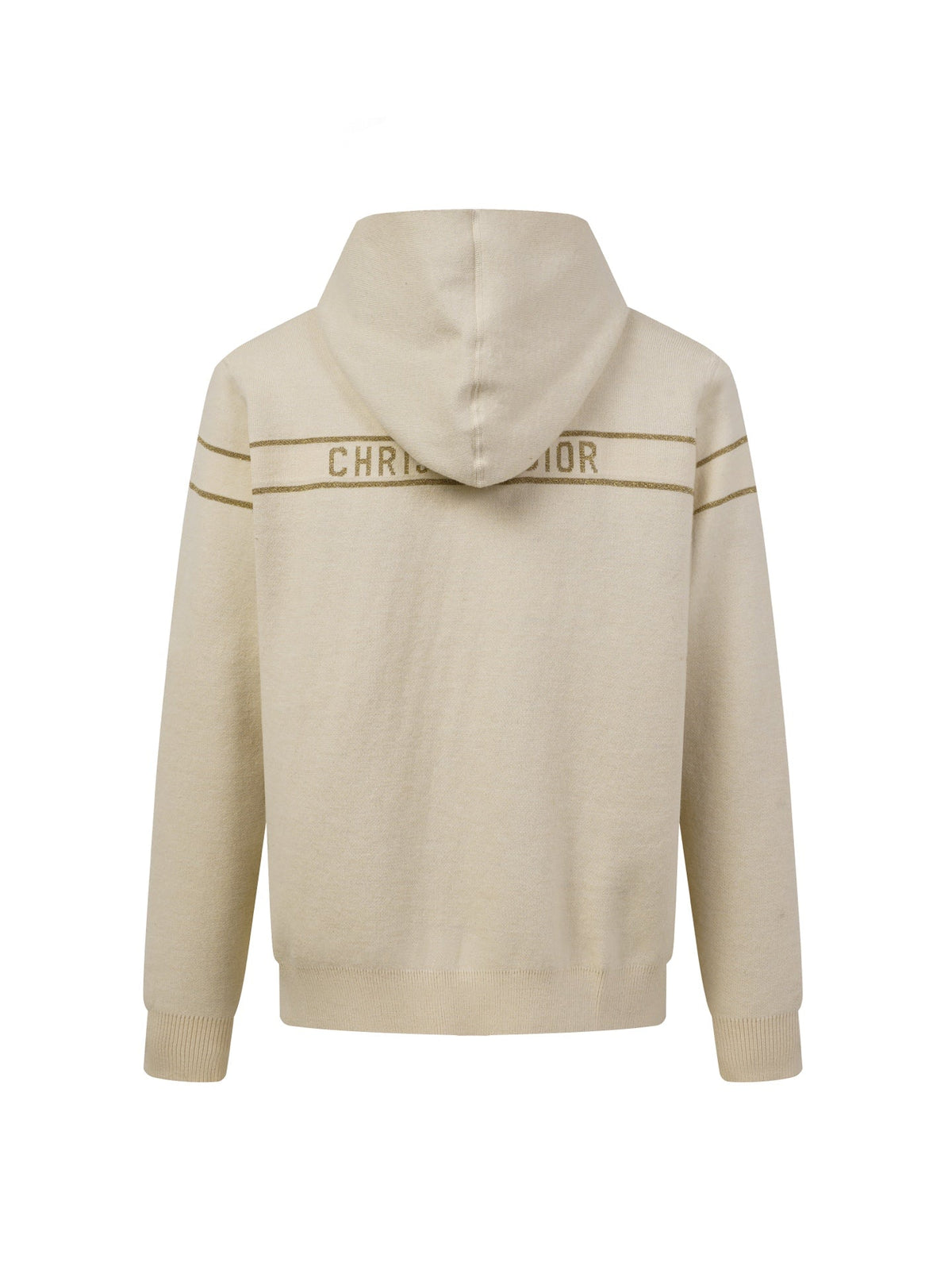 Dior 26s Reversible Hoodie Beige Dior Oblique Knit Men