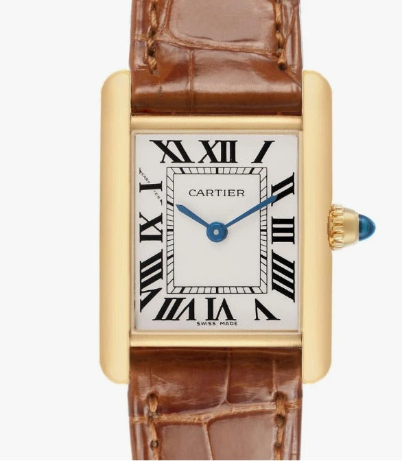 Cartier Tank Louis Gold Case Brown Leather