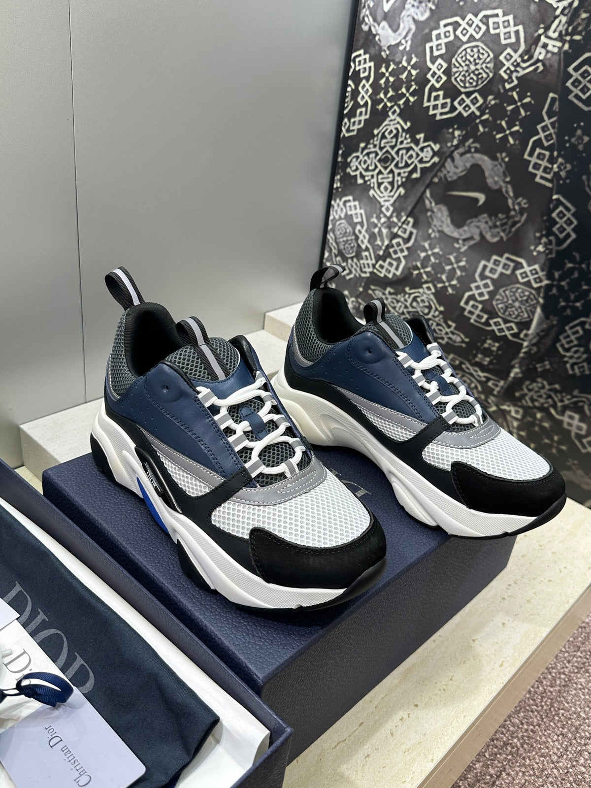 CD 26s Men B22 Sneakers Navy Black White Grey Mesh 194852