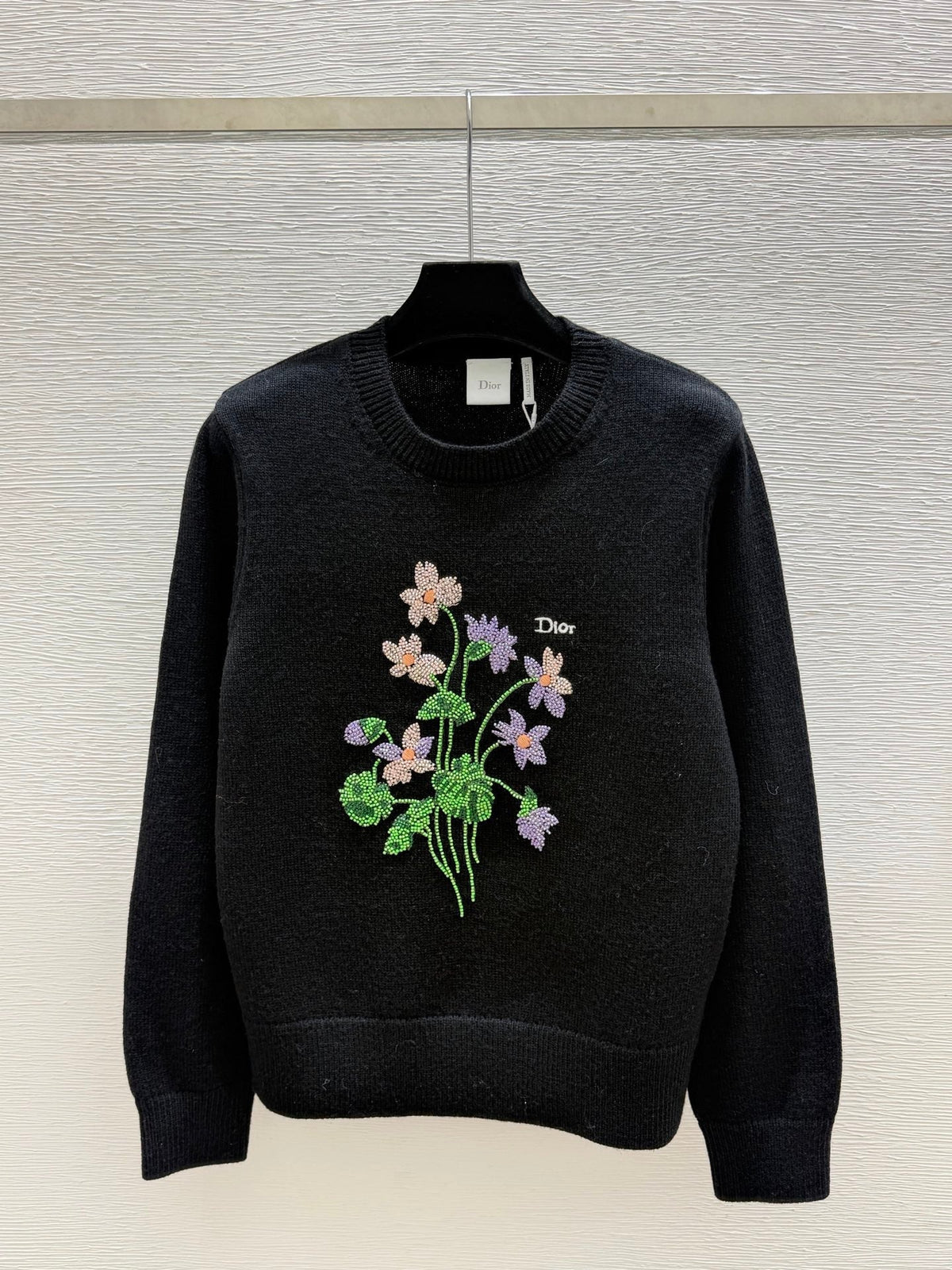 CD 26FW Floral Embroidered Crewneck Knit Sweater Wool 313328