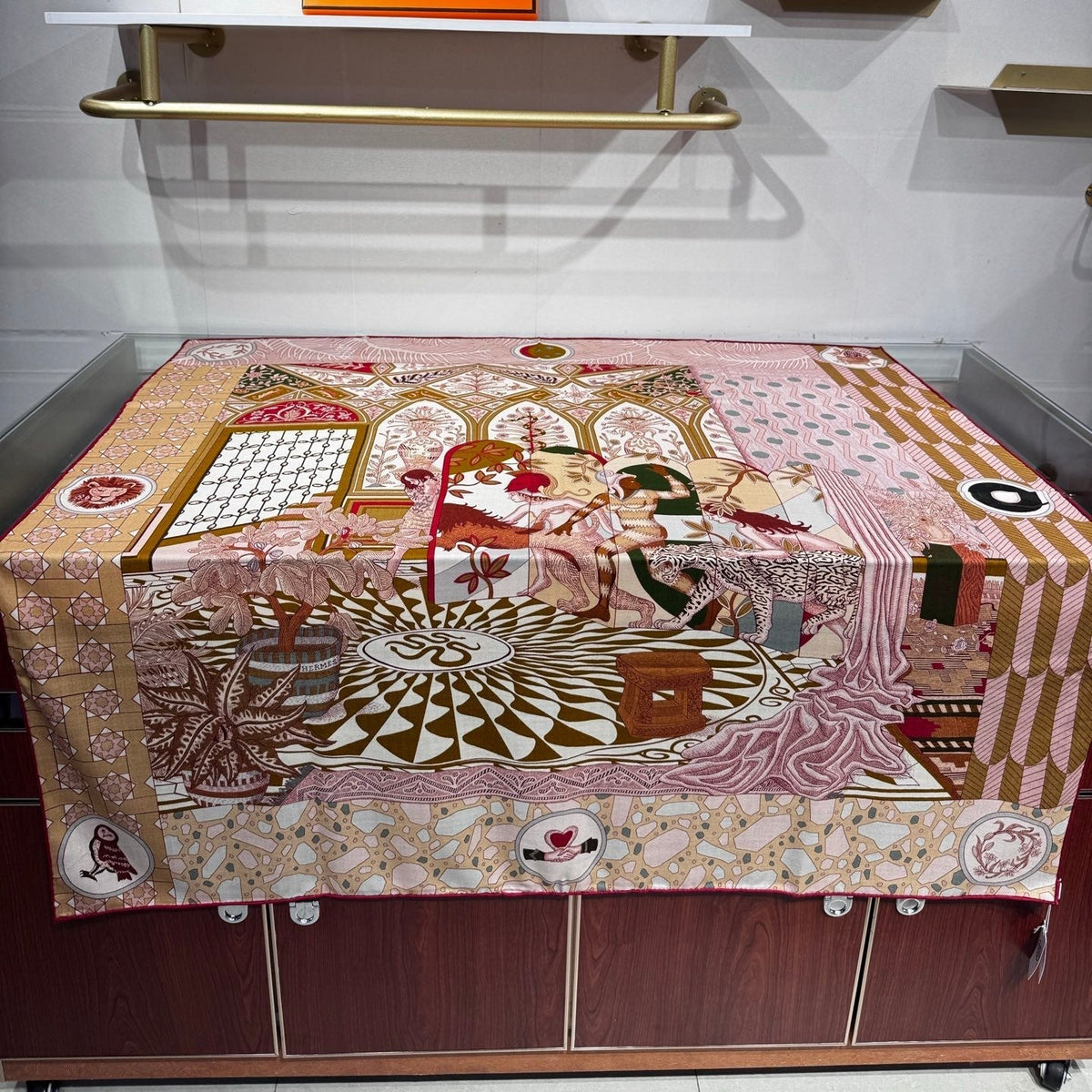 Hermes 2026 La Danse des Amazones Scarf 140cm Pink Cashmere Silk 218831