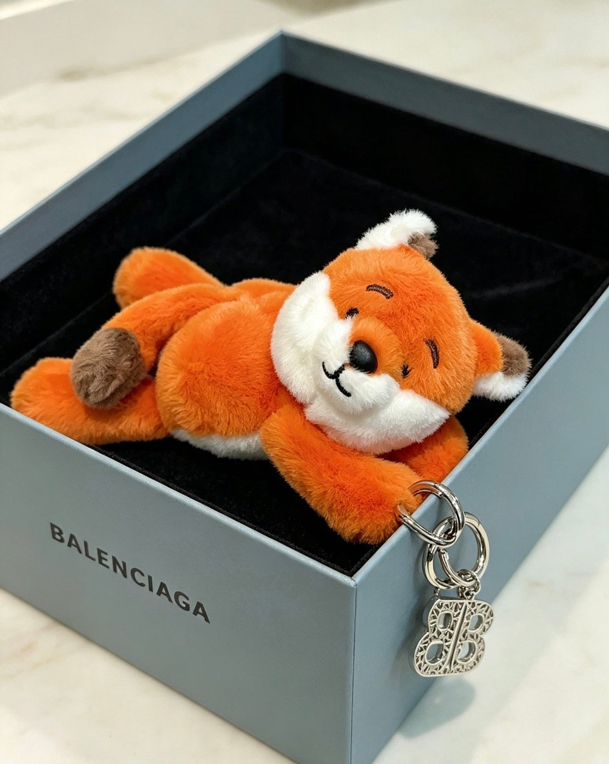 Balenciaga Orange Stuffed Fox Charm
