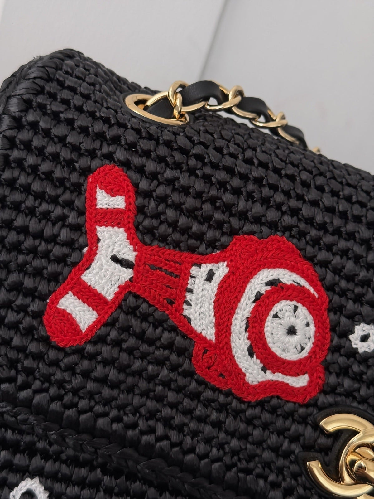 Chanel 2026 Small Cruise Flap Bag 26cm Black Braided Raffia
