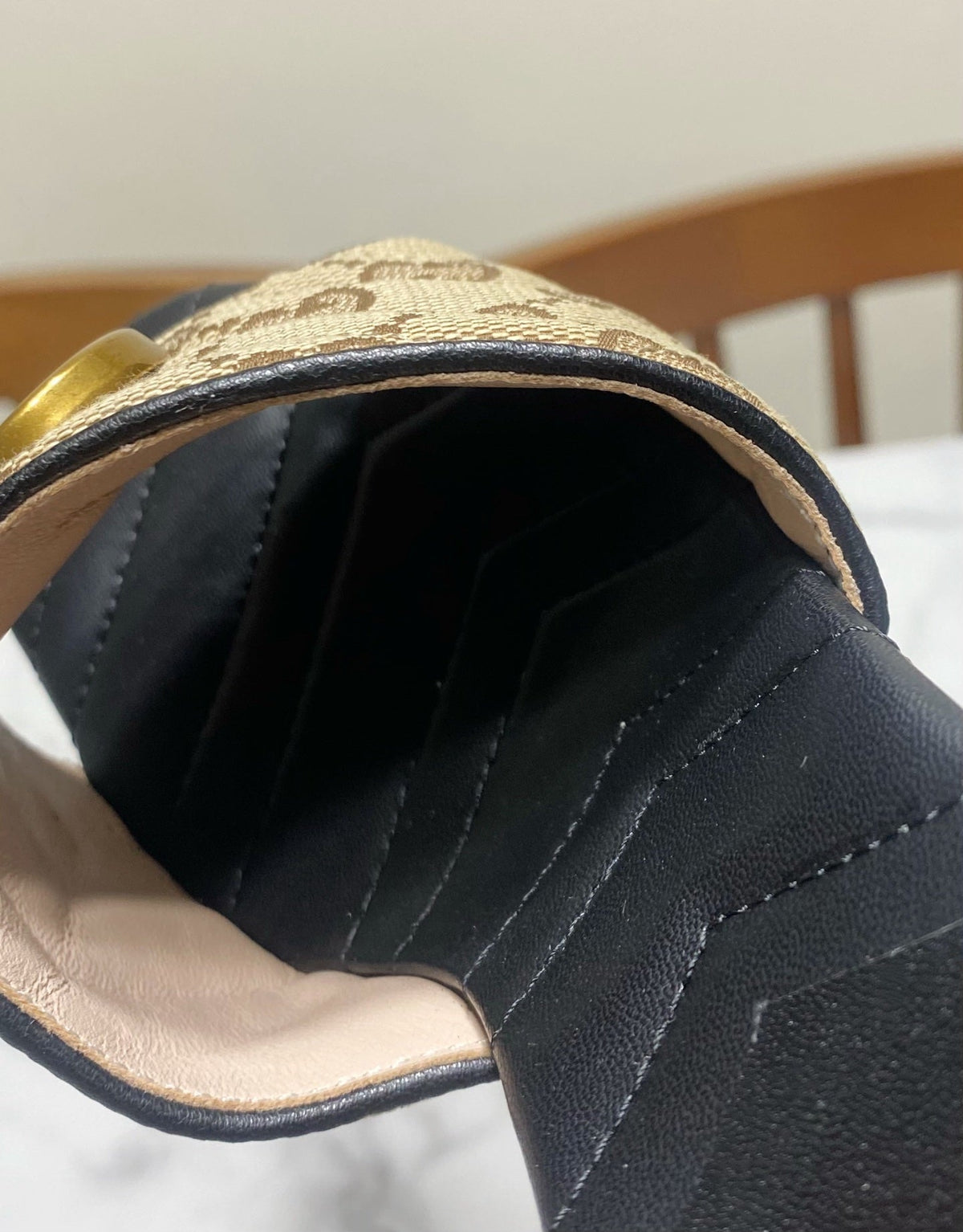Gucci 26s Heeled Slides 7.5cm Sand Brown Canvas And Black Lambskin