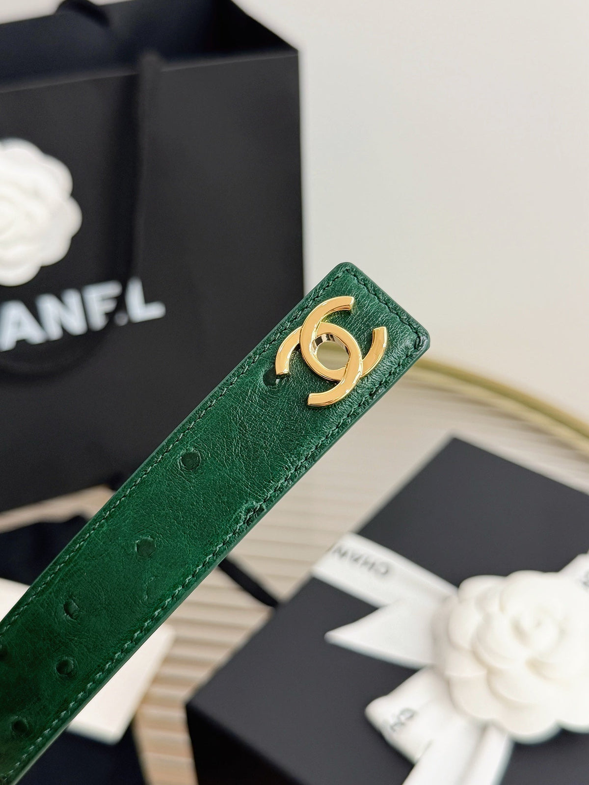 Chanel 2026 CC Logo Turn-Lock Belt 25mm Leather 219814