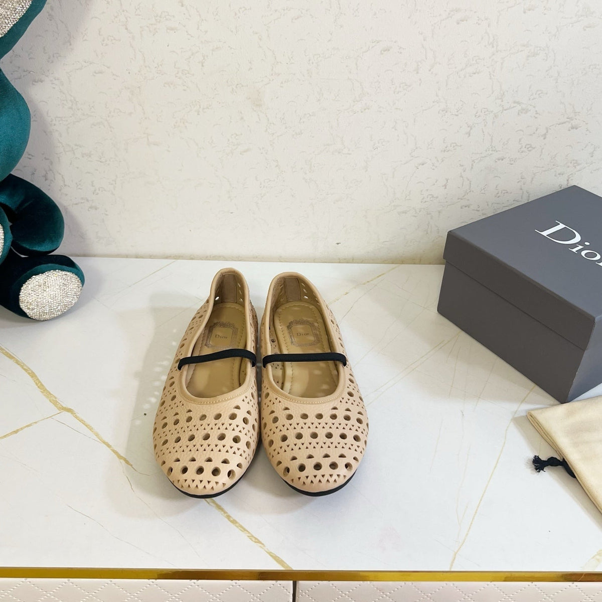 Dior 26s Mary Jane Flats Beige Calfskin