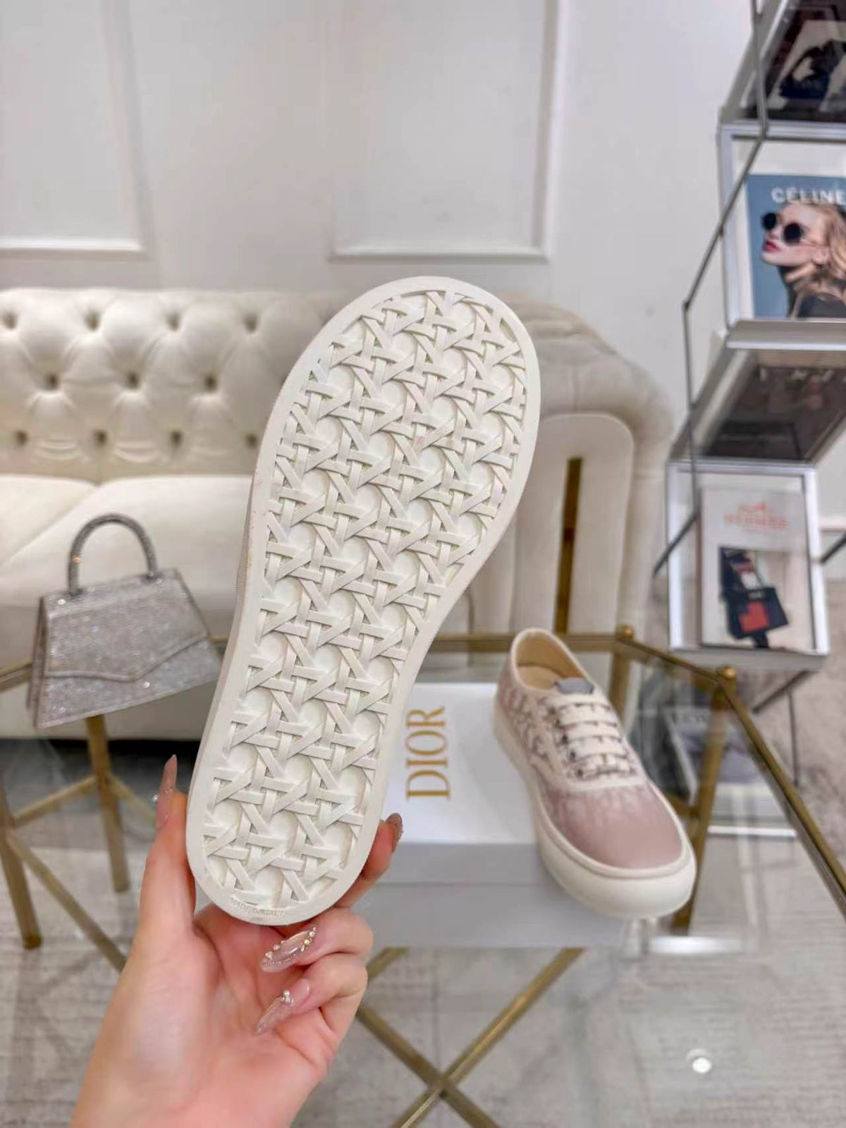 CD 26s Low Top Sneakers Light Pink Dior Oblique Canvas 839142