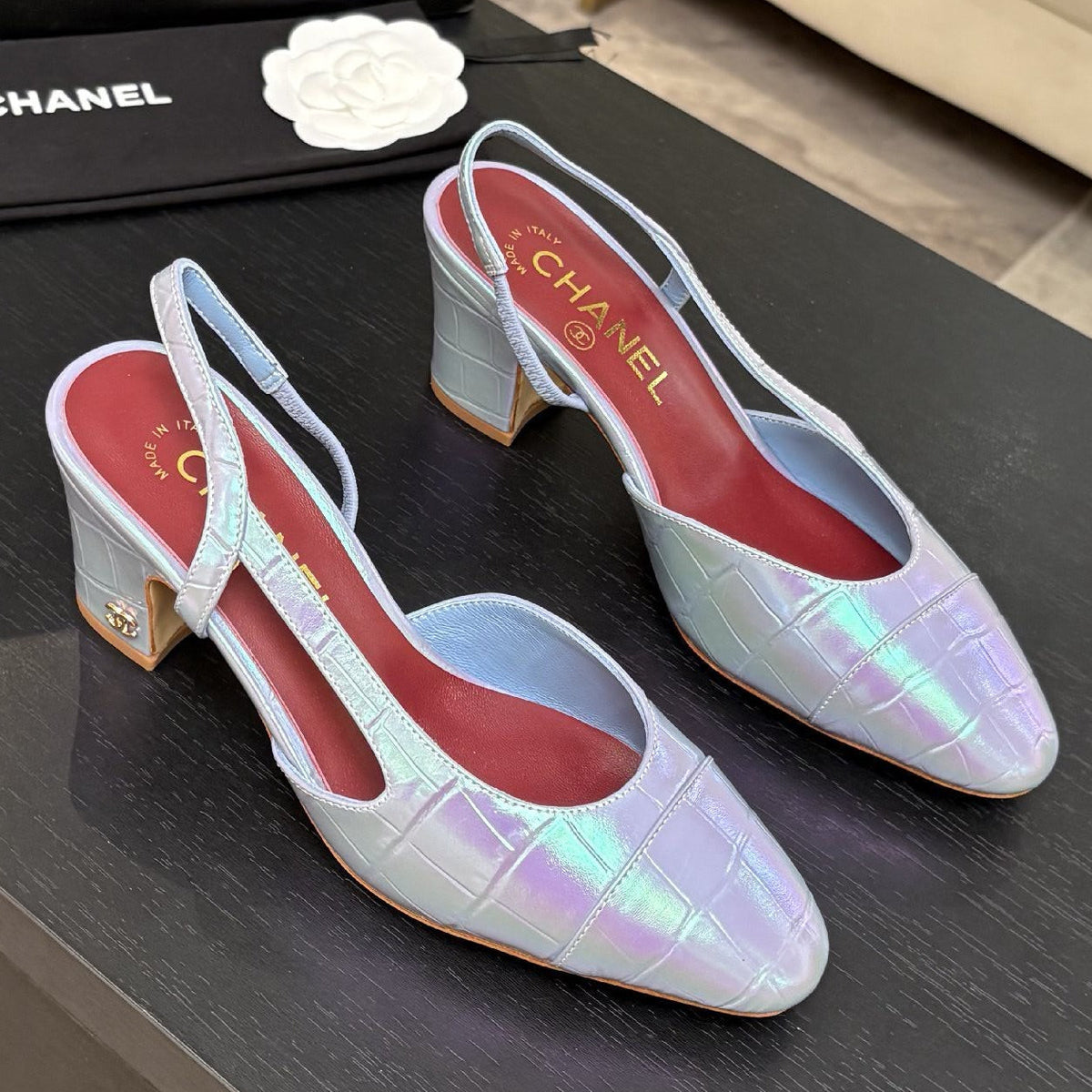 Chanel 2026 Two-Tone Slingback 7.0cm Cowhide 168116