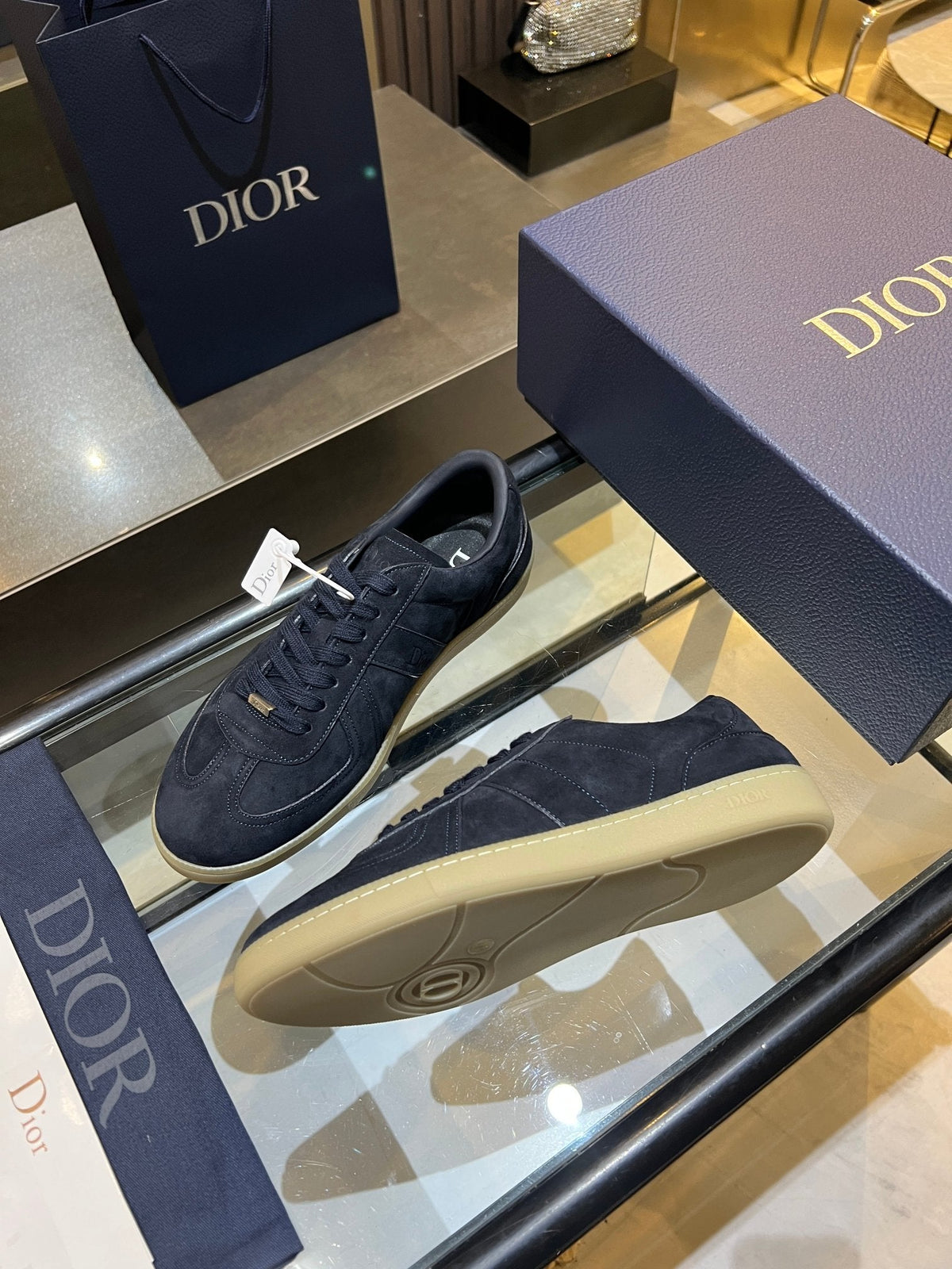 CD 26s Low Top Sneakers Black Blue Suede 492015