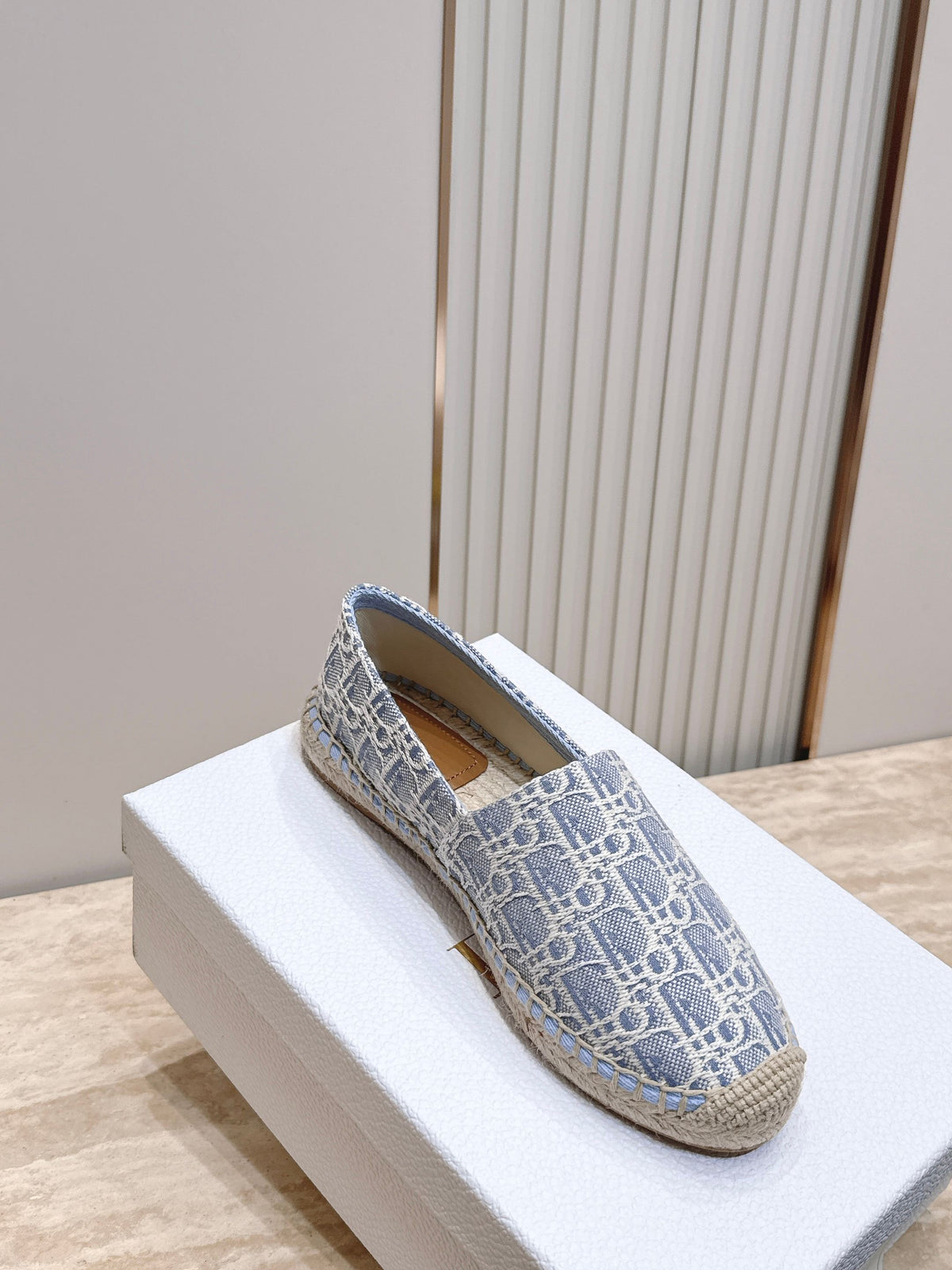 Dior 26s Siroco Espadrille Blue White Dior Oblique Canvas