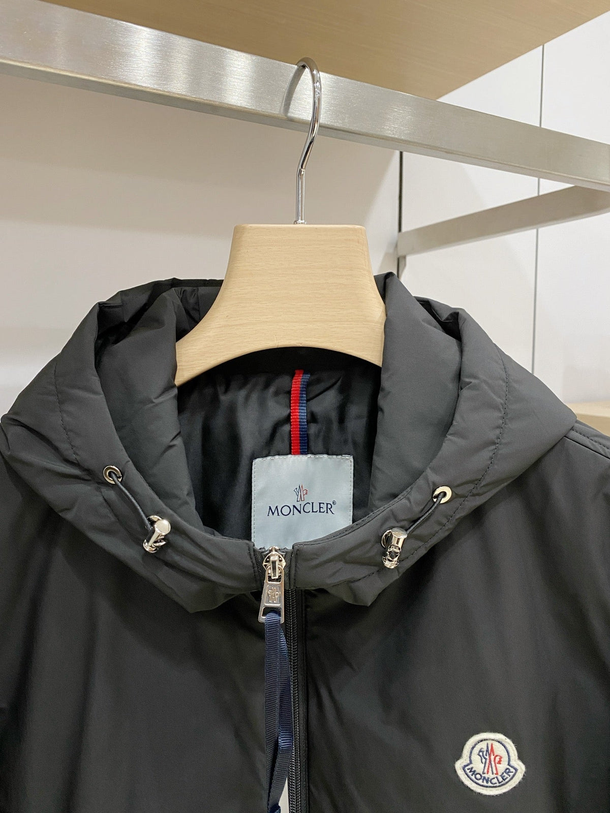 MC Hooded Windbreaker Jacket Black Nylon