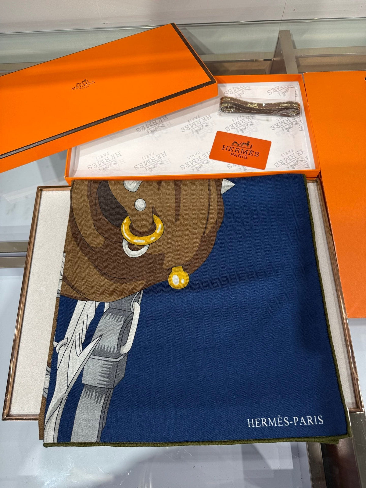 Hermes 2026 Cheval Heavy Metal Scarf 140cm Cashmere Silk