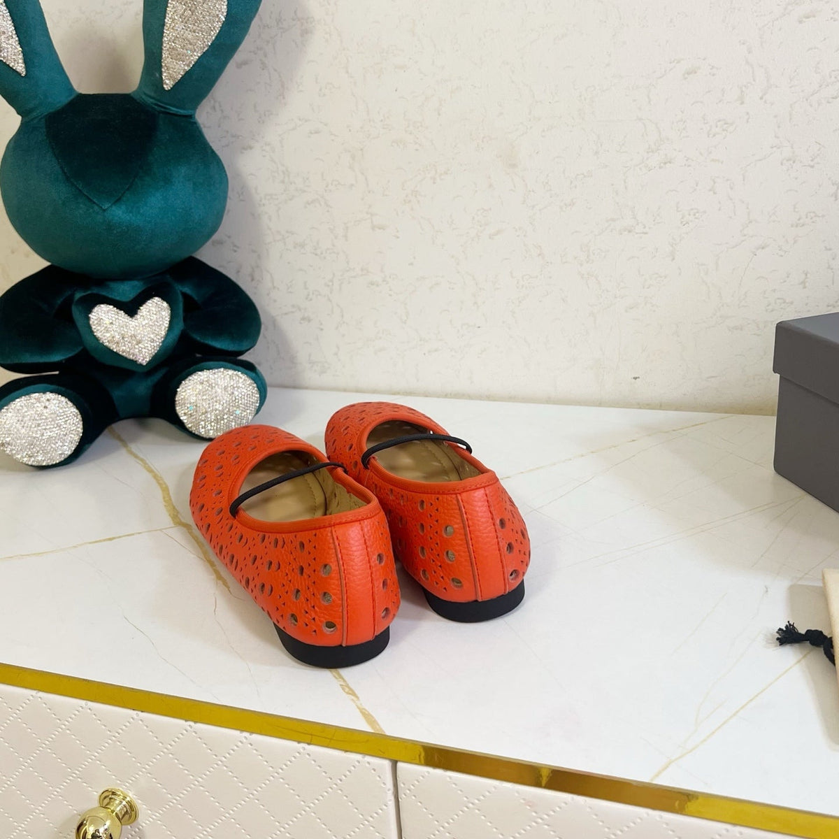 Dior 26s Mary Jane Flats Coral Red Calfskin