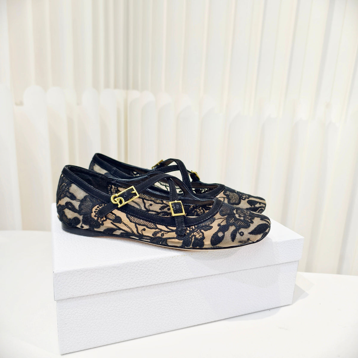 Dior 26s Mary Jane Flats Black Fabric