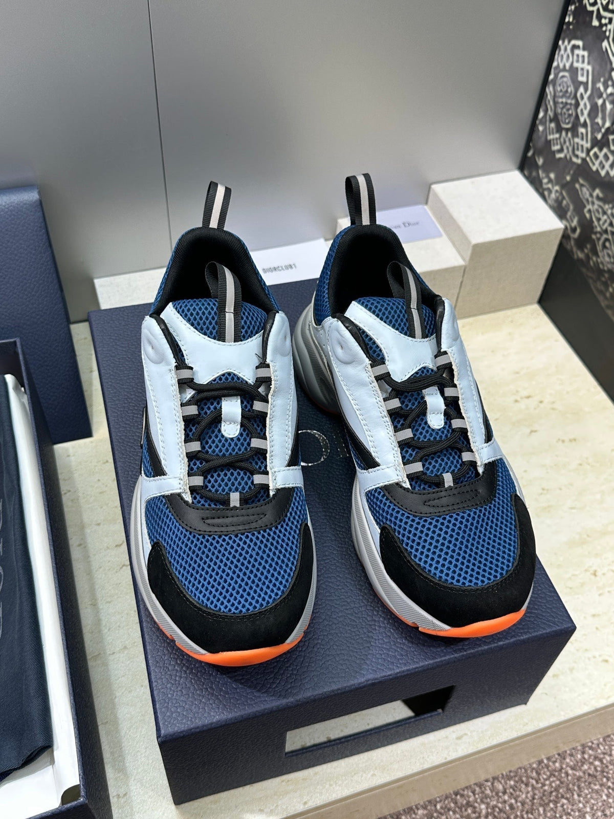 CD 26s Men B22 Sneakers Light Blue Mesh Orange Sole 814925