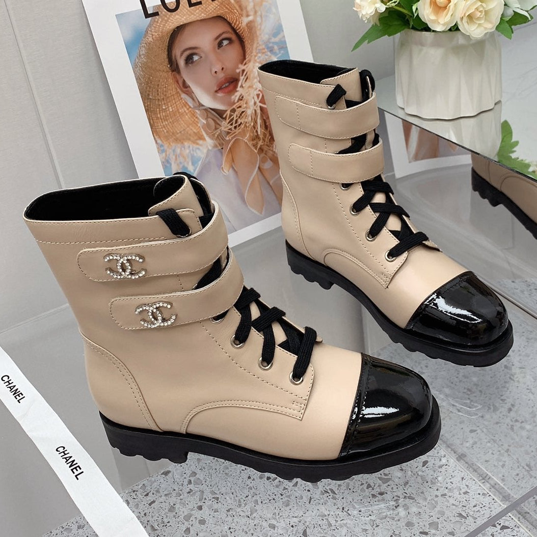 Chanel 2026 Combat Ankle Boots Calfskin 162110