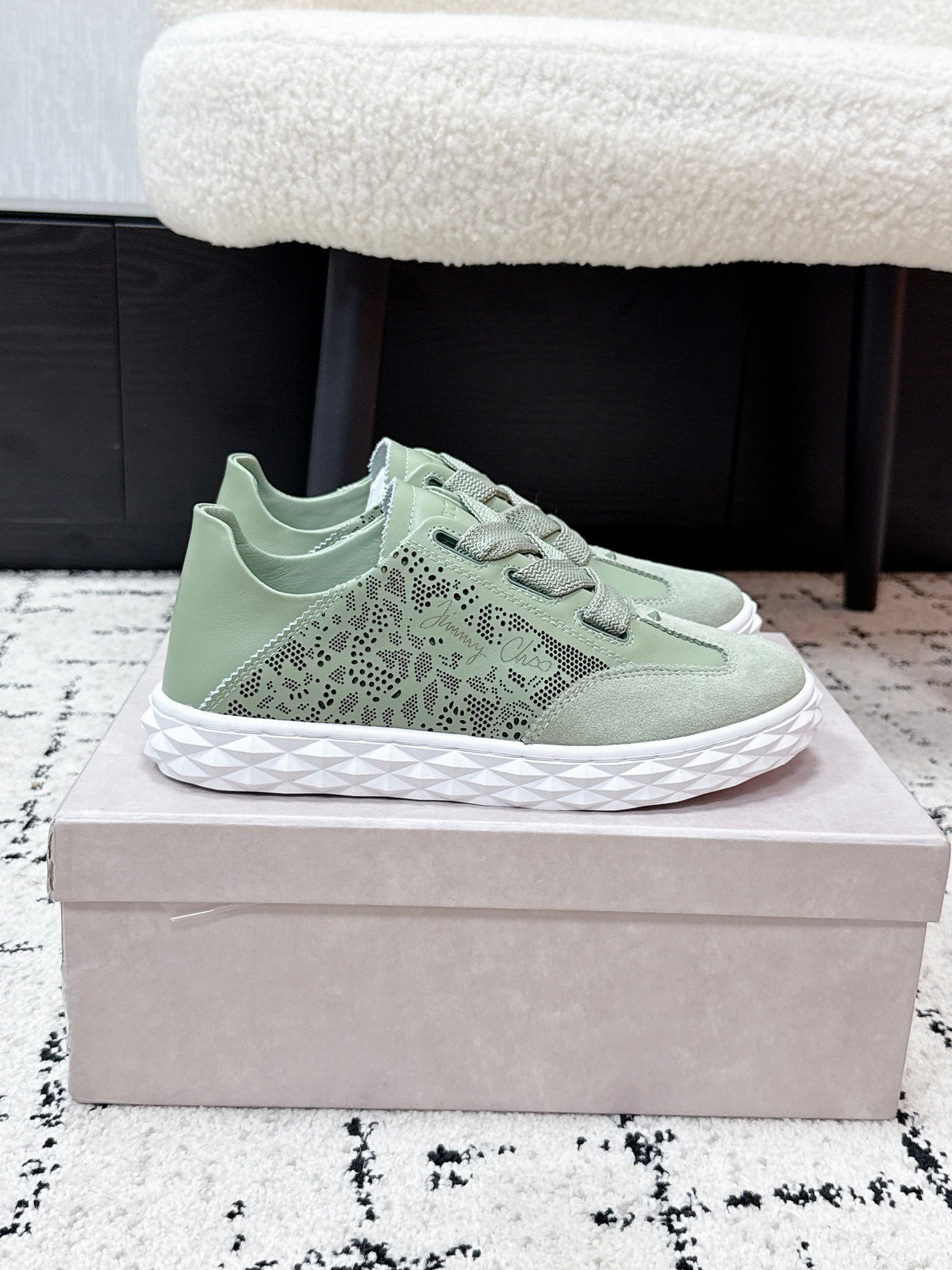 Jimmy Choo 26S Sneakers Sage Green Suede 395107