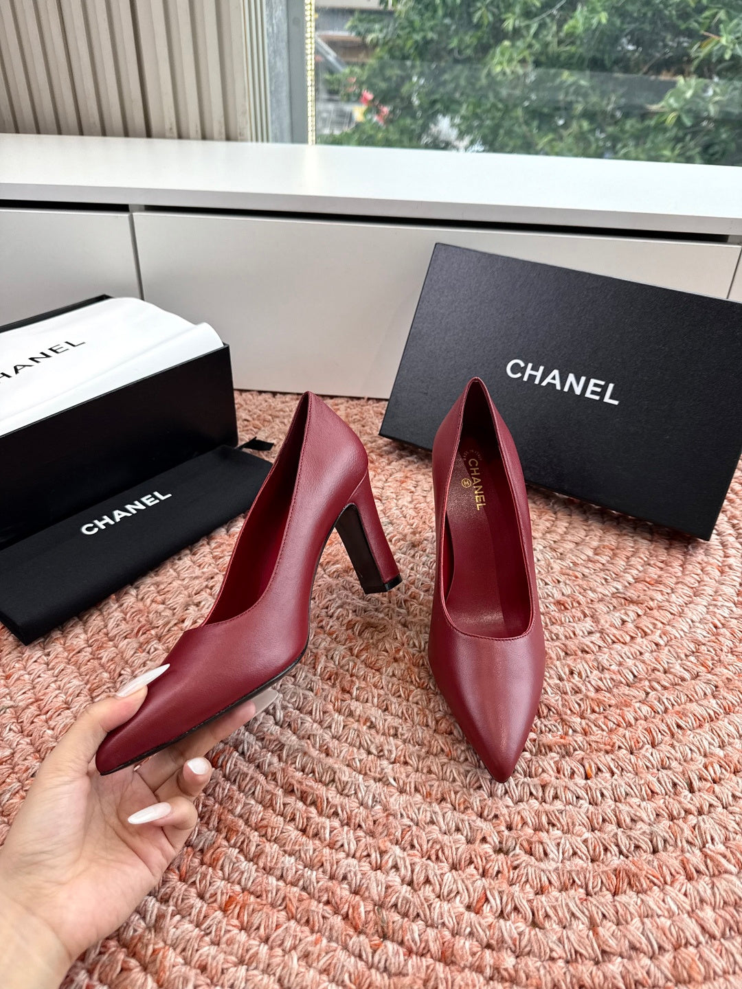 Chanel 26s High Heels Red Smooth Lambskin
